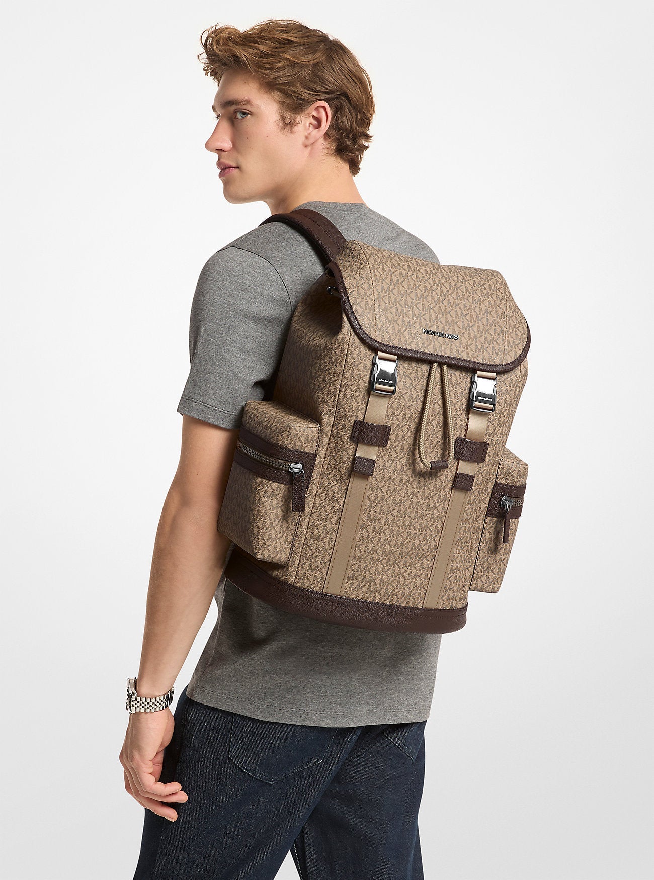 Michael Kors Cooper Logo Backpack Camel