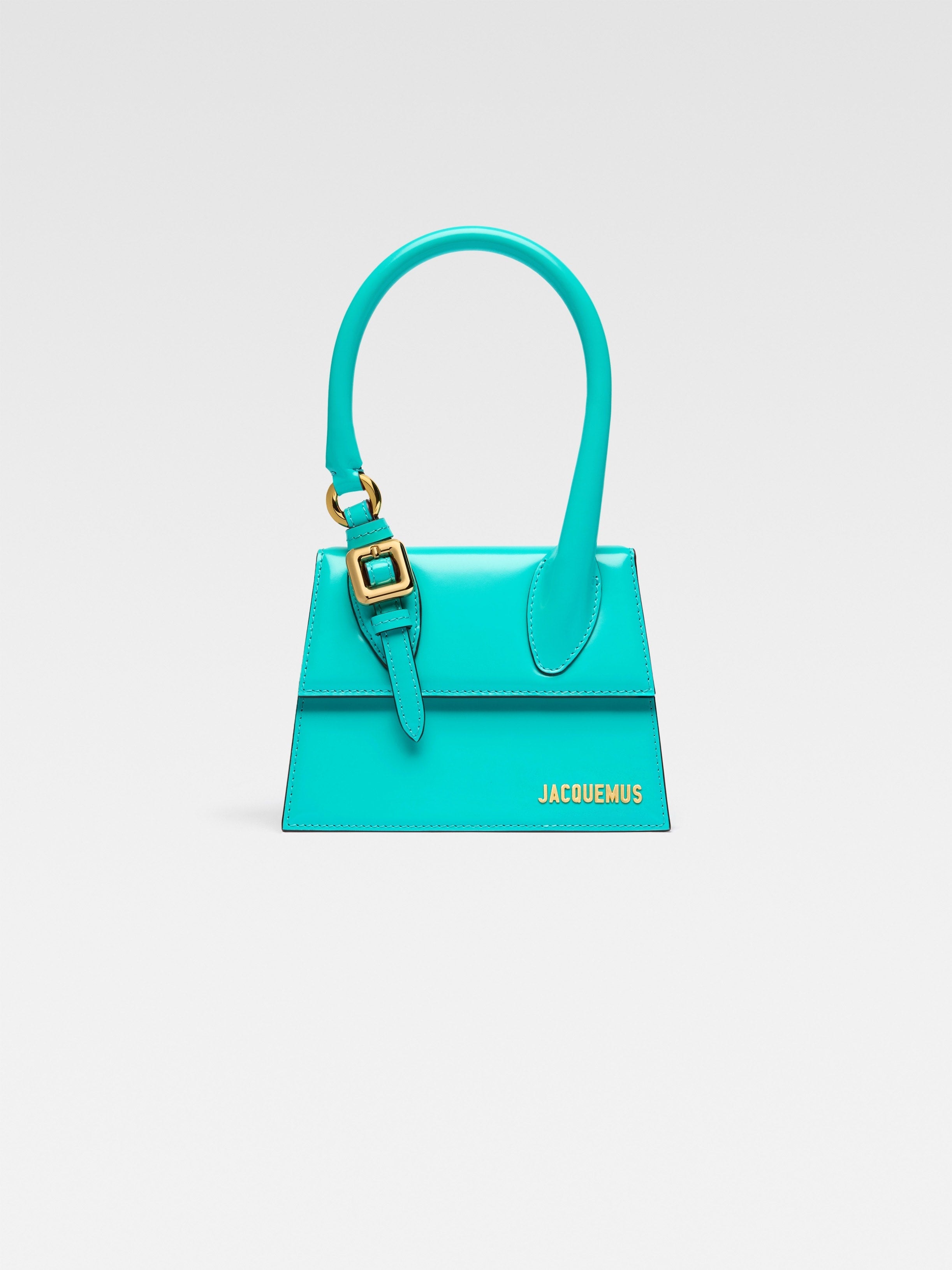 Jacquemus The Medium Chiquito With Buckle Signature Buckled Handbag Turquoise