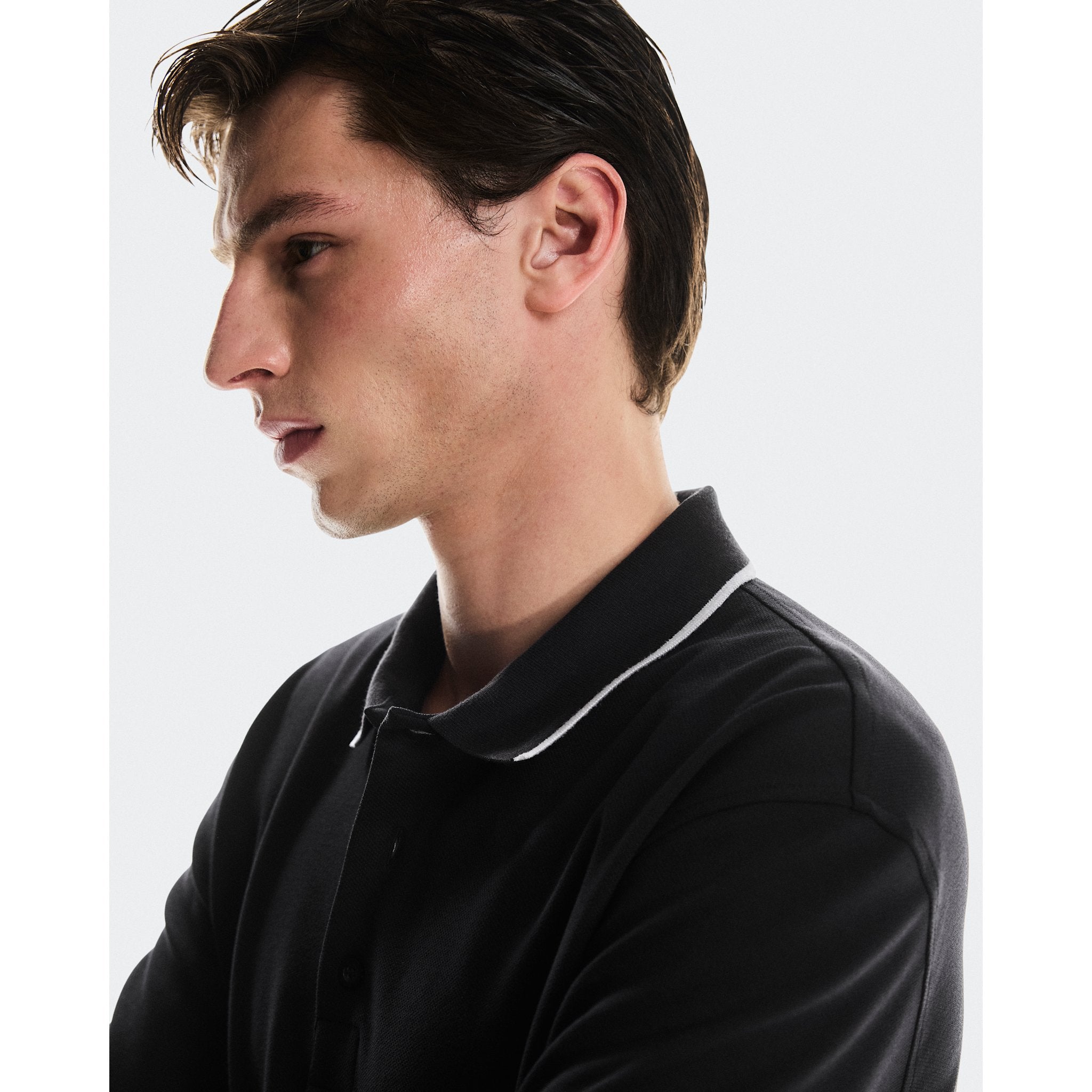 On Courtside Long-T Polo Black