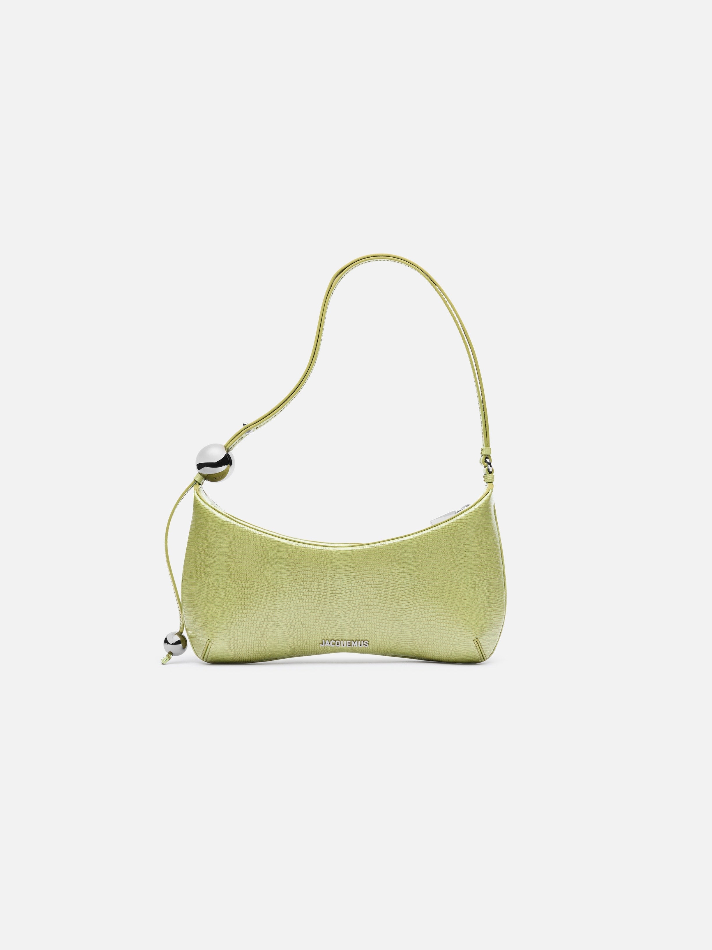 Jacquemus The Large Bisou Perle Large Beaded Shoulder Bag Green