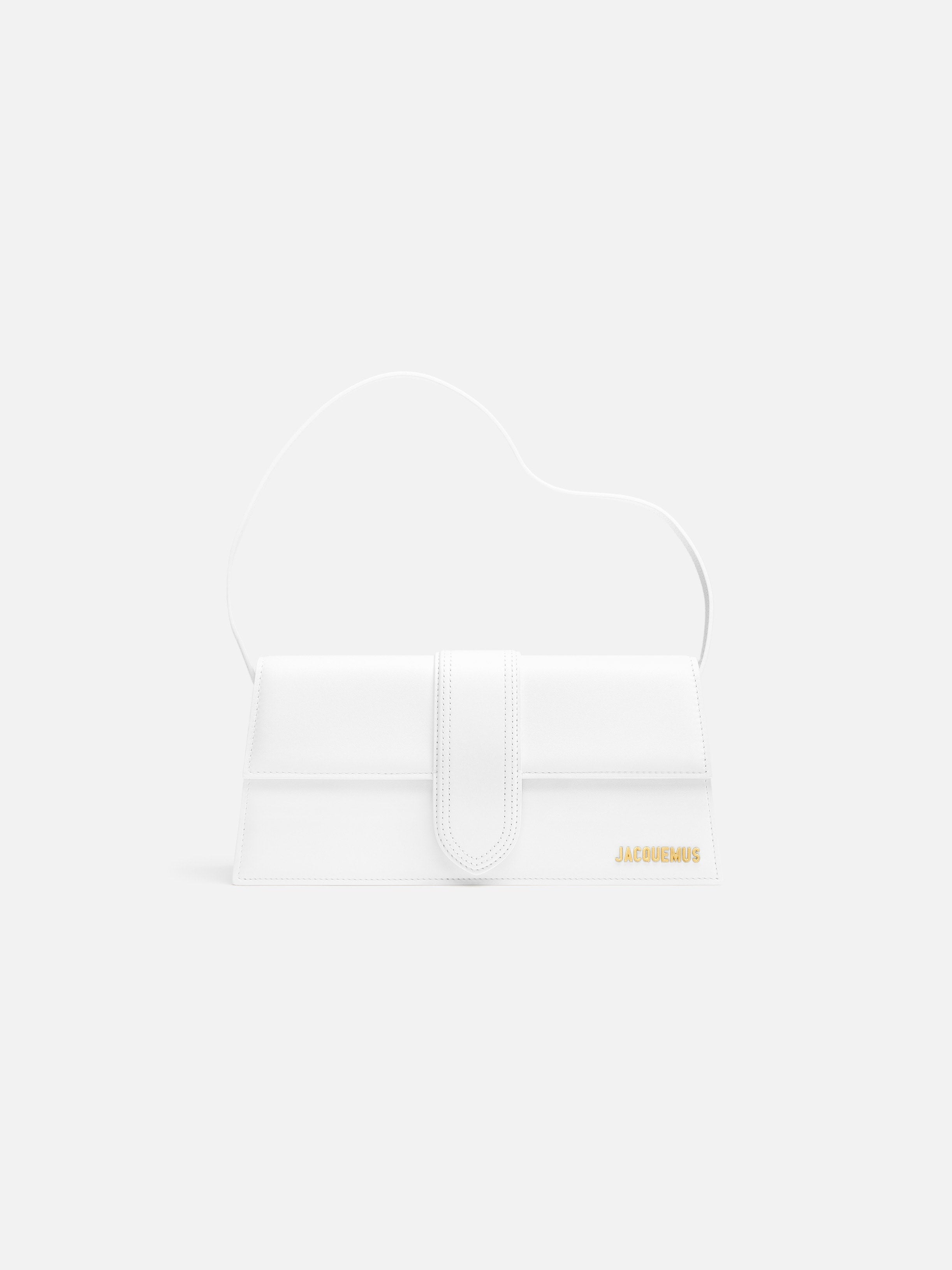 Jacquemus The Long Bambino Smooth Leather Structured Shoulder Bag White