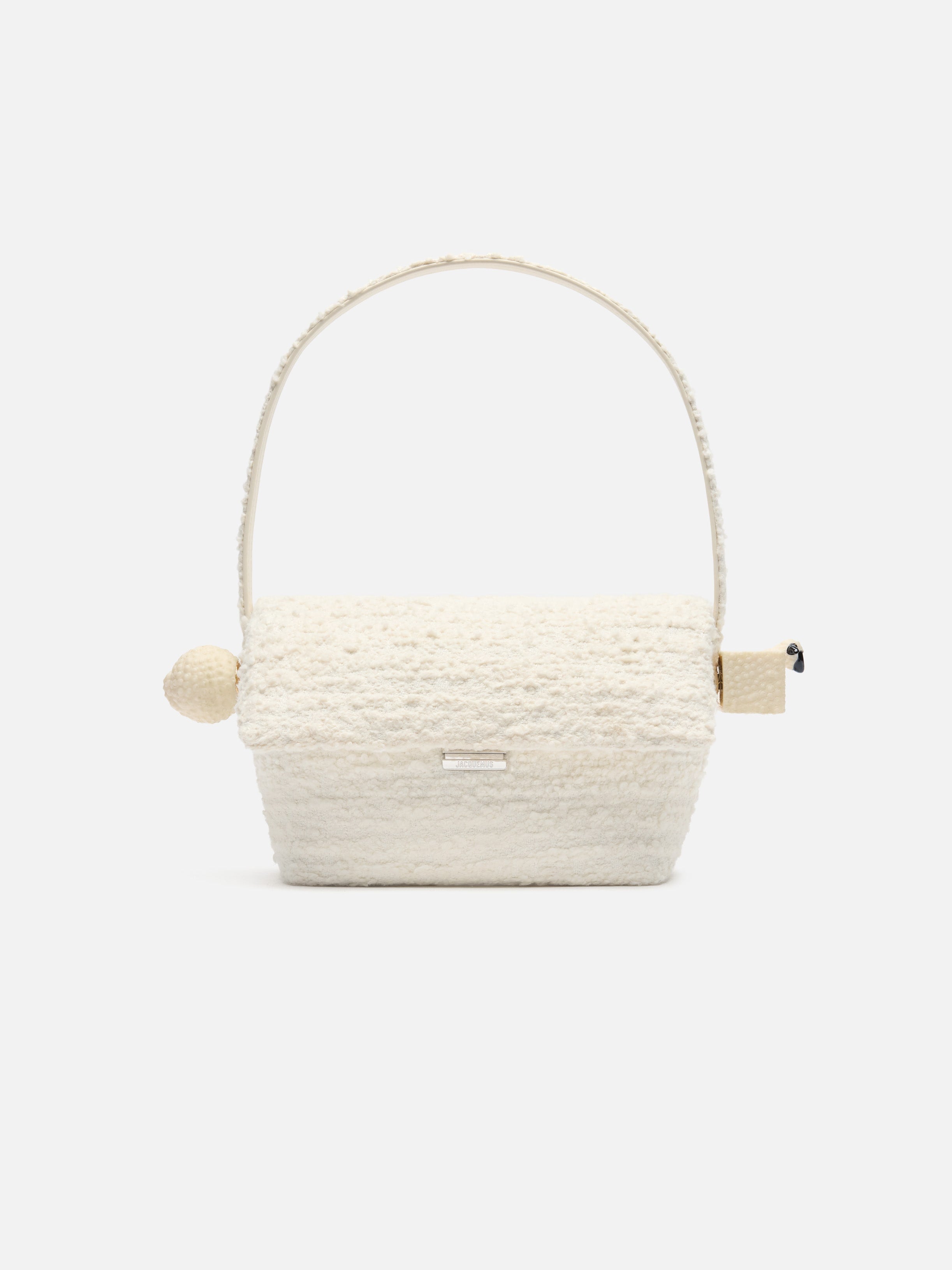 Jacquemus The Rond CarreShoulder Bag With Flap Light Ivory