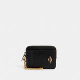 Coach Zip Card Case Gold Black