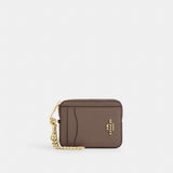 Coach Zip Card Case Gold Dark Stone