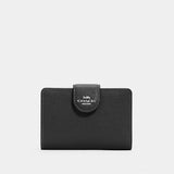 Coach Medium Corner Zip Wallet Silver Black
