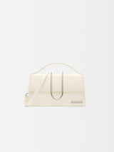 Jacquemus The Large Bambino Structured Shoulder-Bag In Brushed, Shiny Calf Leather Light Ivory