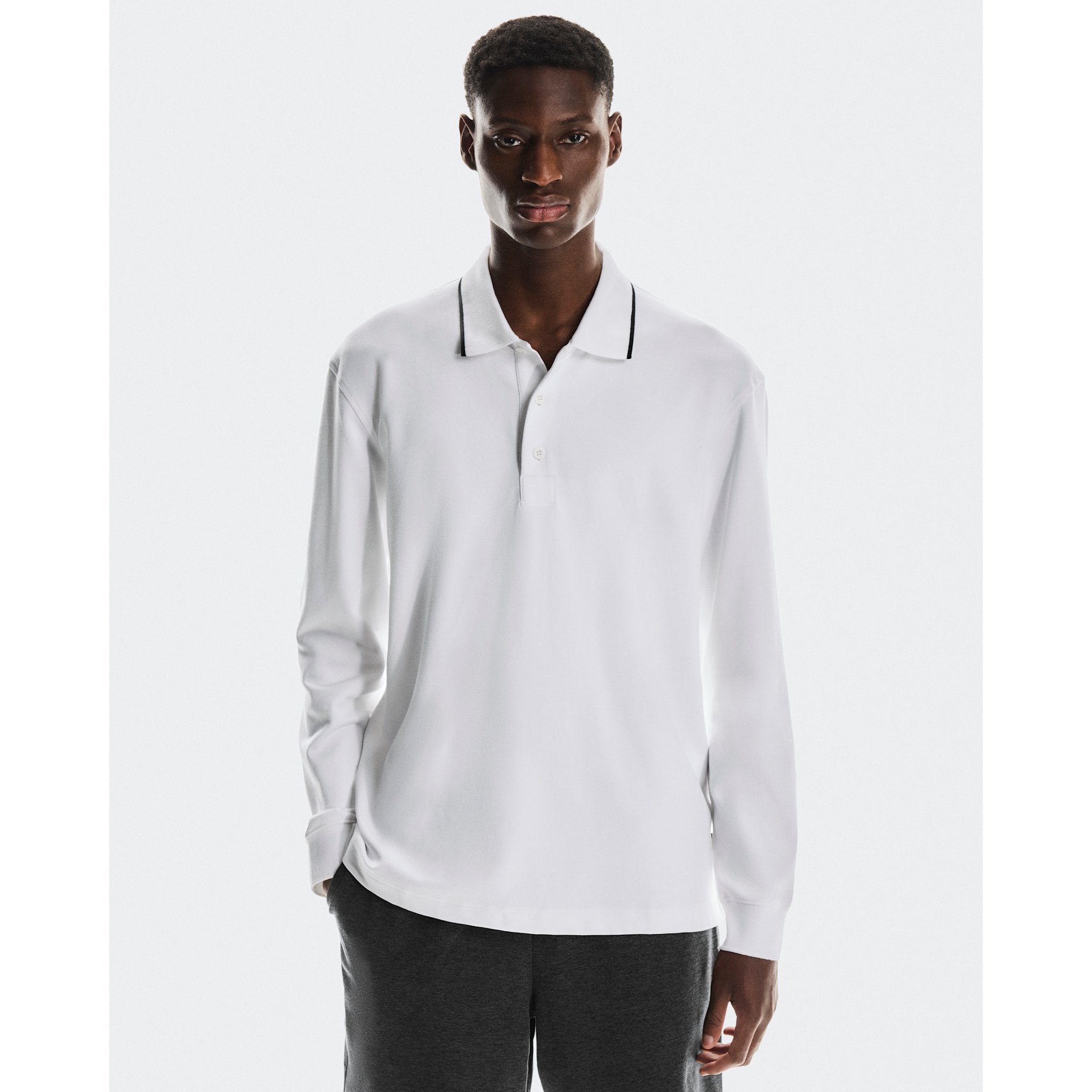On Courtside Long-T Polo White