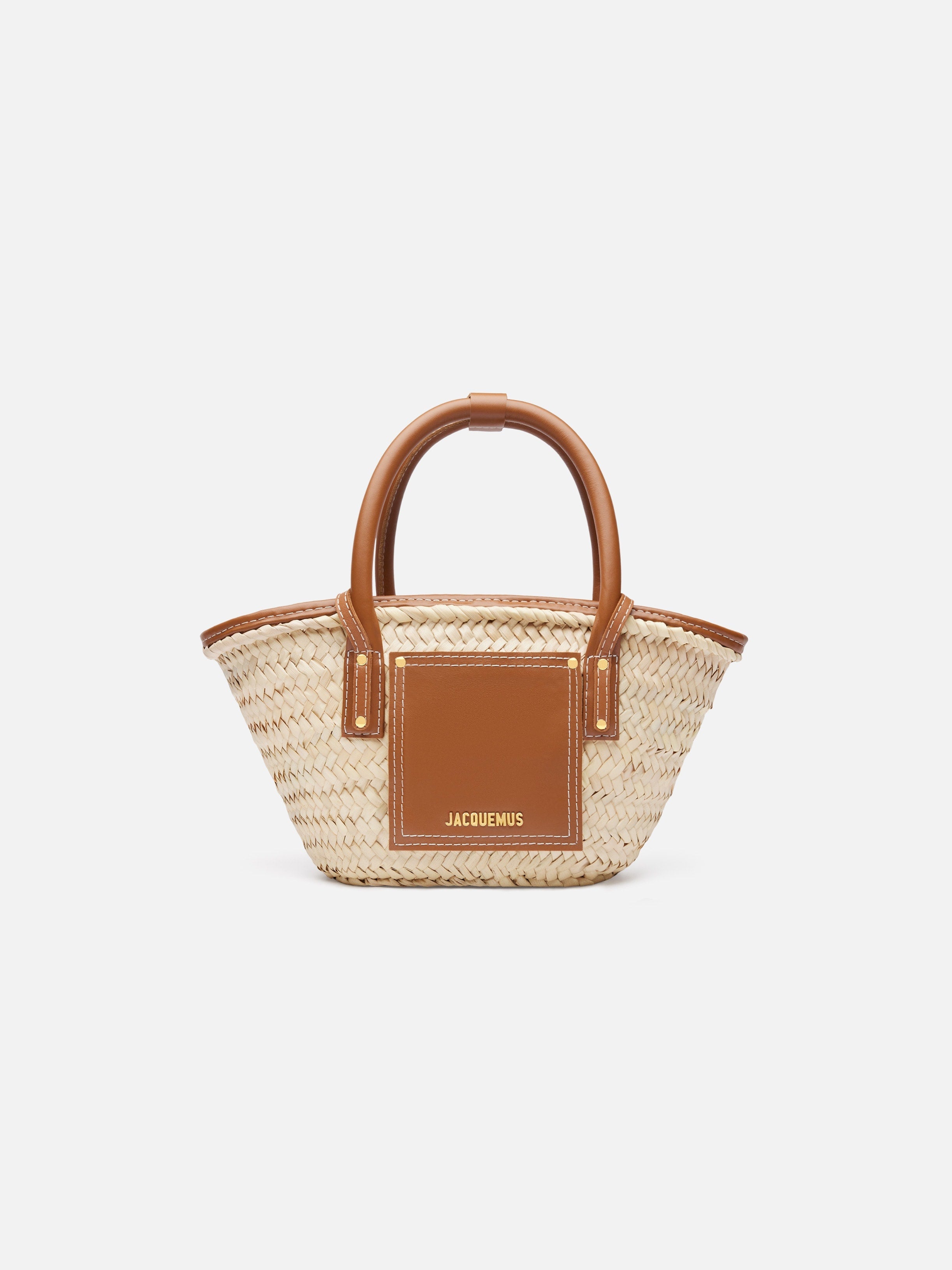 Jacquemus The Small Soli Basket Raphia Beach Basket Bag Light Brown