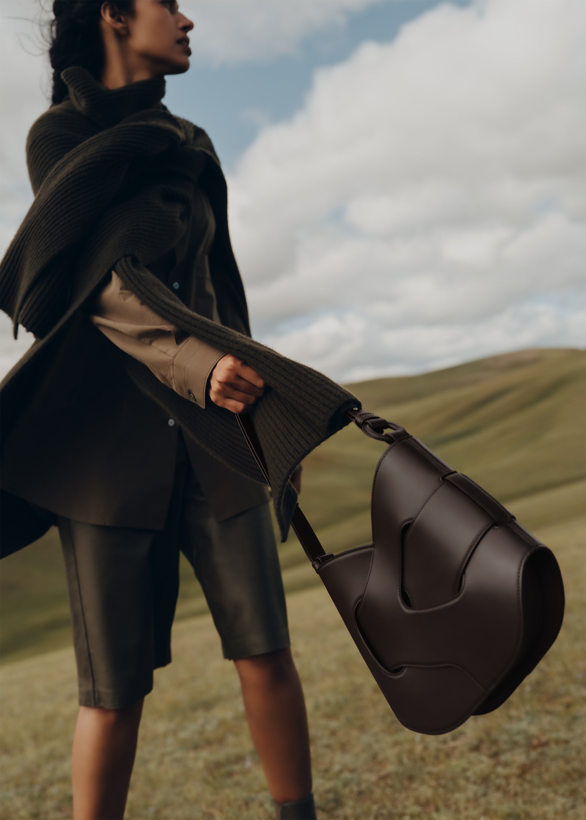 Polene Nodde Hobo Smooth Ebony