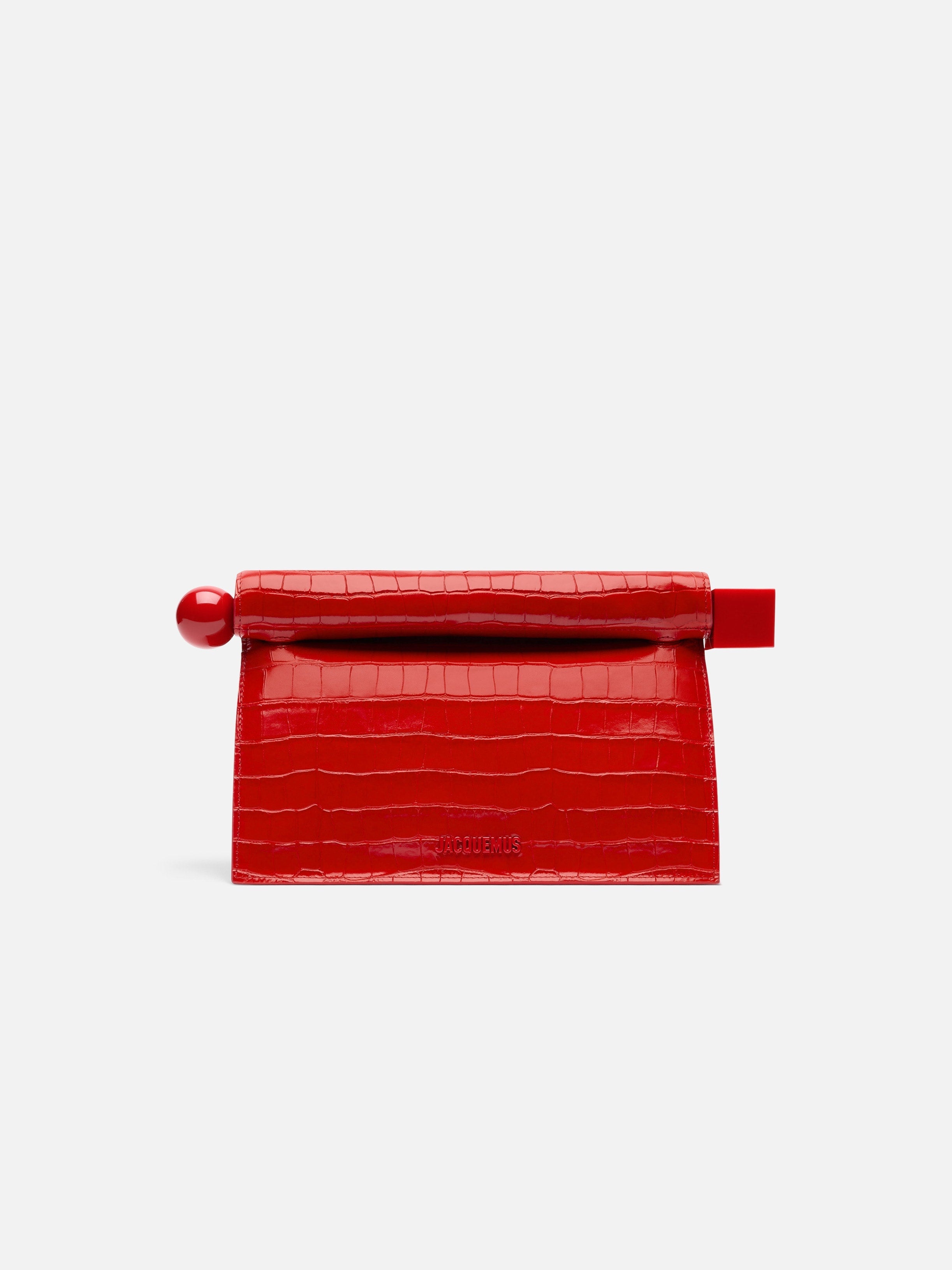 Jacquemus The Rond CarreClutch Take-Out Clutch Red
