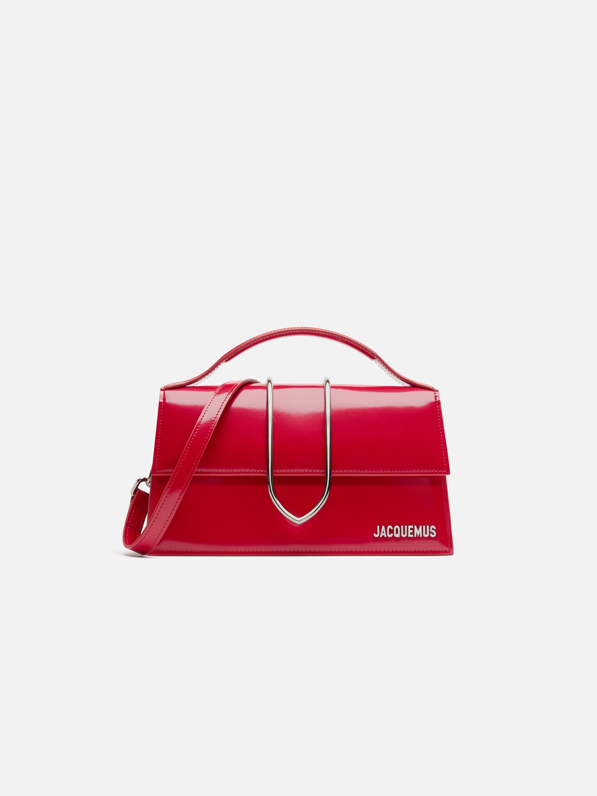 Jacquemus The Large Bambino Cross-Body Metal Flap Bag Red