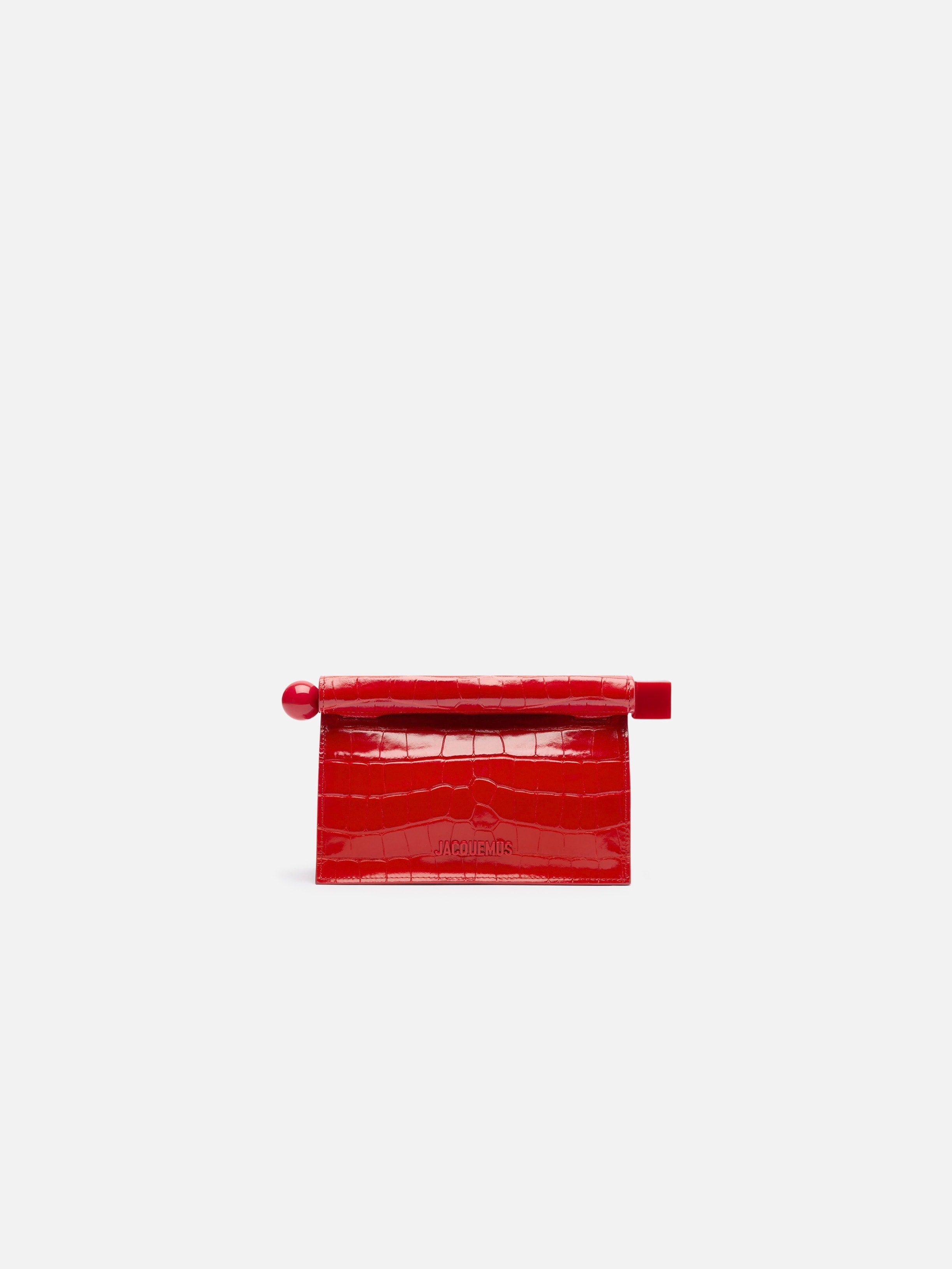Jacquemus The Small Rond CarreClutch Mini Take-Away Pouch Bag Red