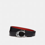 Coach C Hardware Reversible Belt, 25 Mm Nickel Black 1941 Red