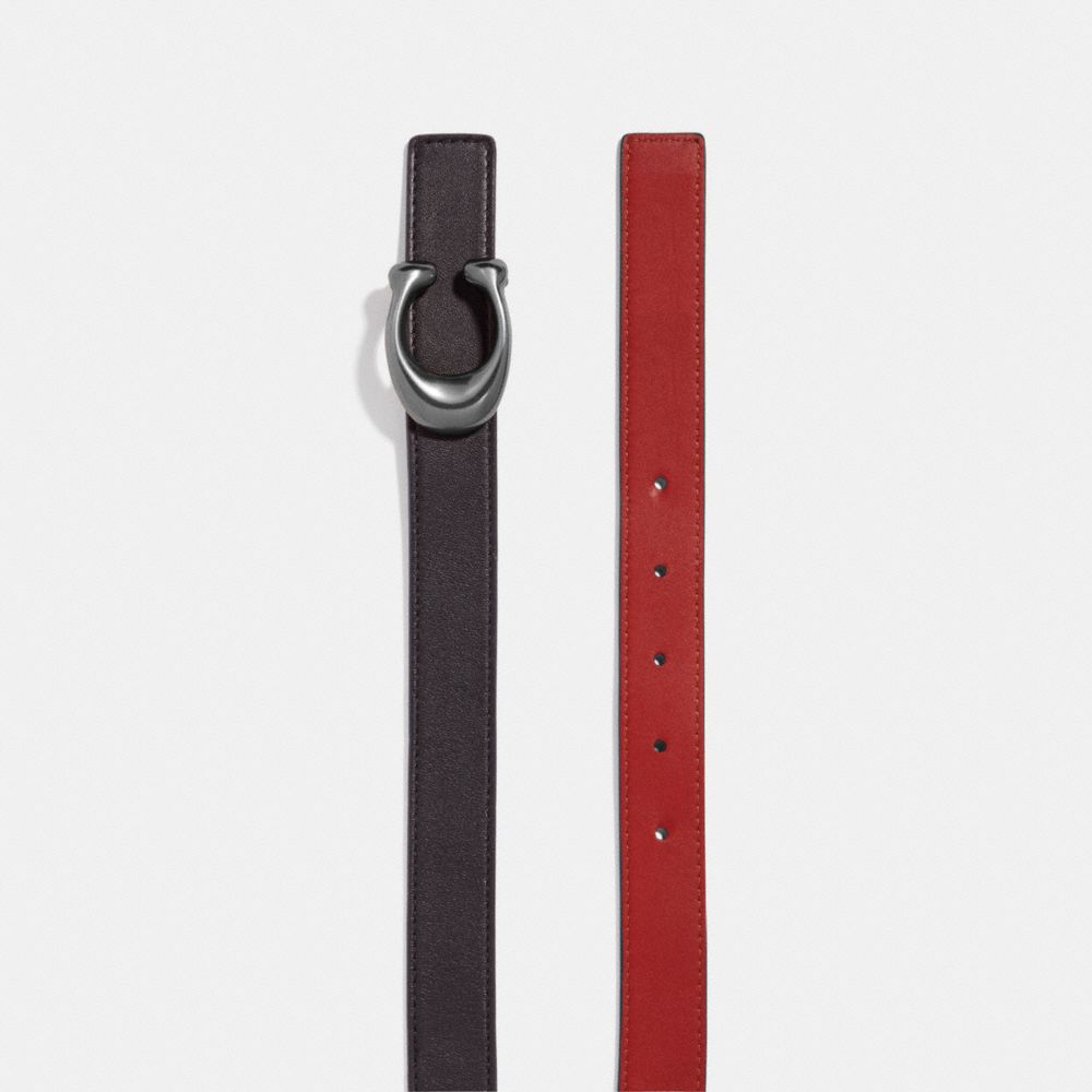 Coach C Hardware Reversible Belt, 25 Mm Nickel Black 1941 Red