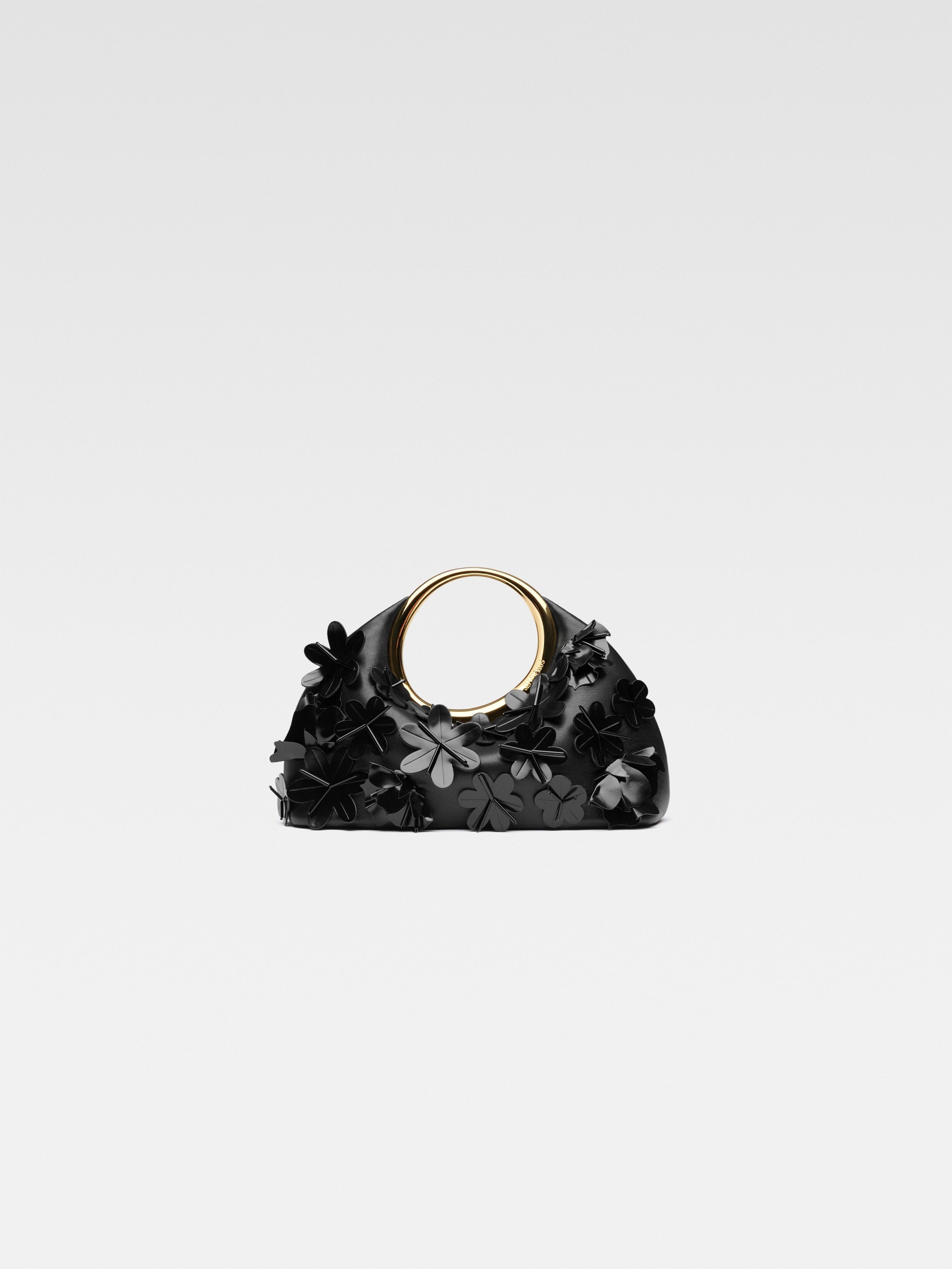 Jacquemus The Small Embroidered Calino Smooth Leather Handbag Black