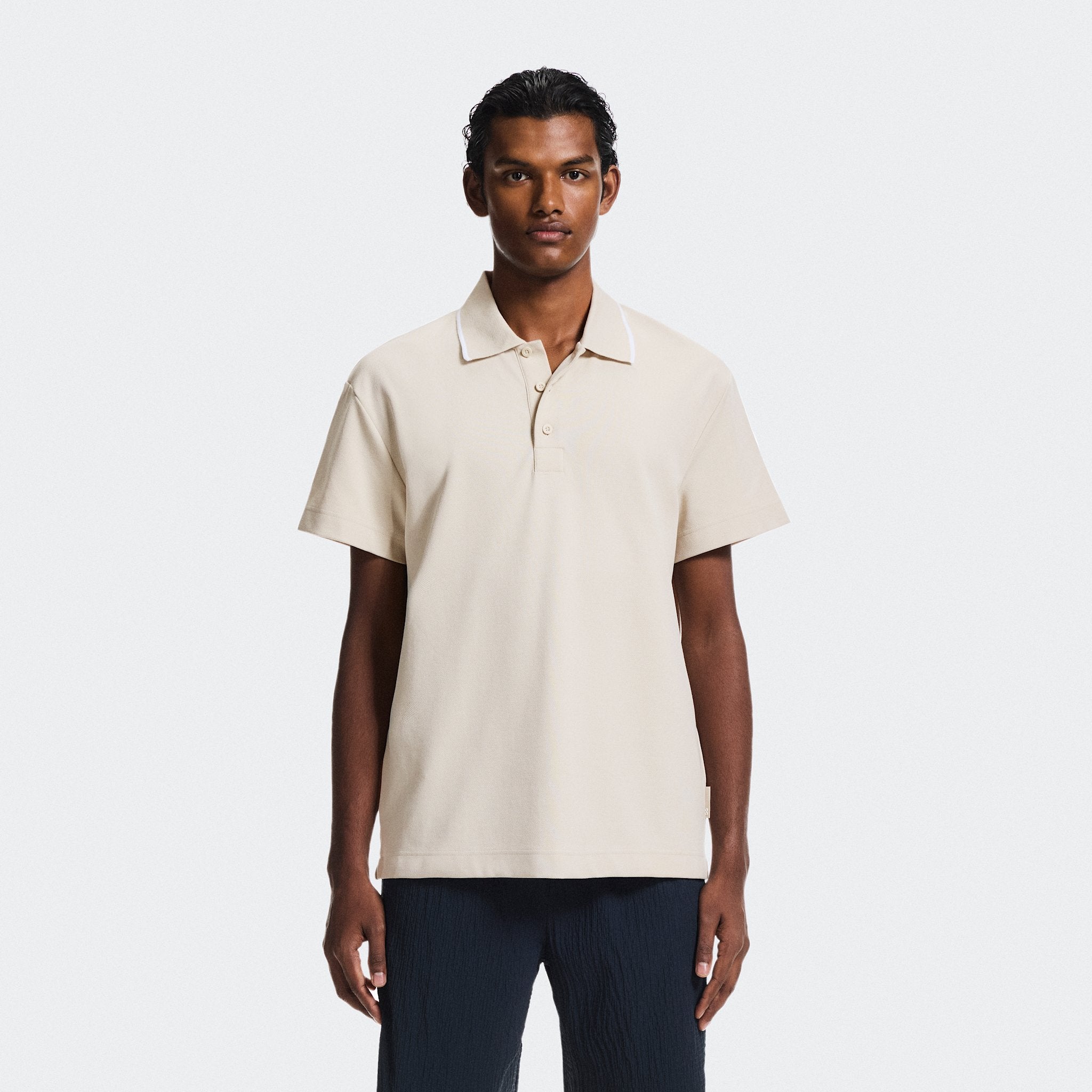 On Courtside Polo Sand | White