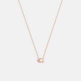 Coach Pave Signature Necklace Rose Gold