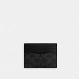 Coach Card Case In Signature Canvas Black Signature