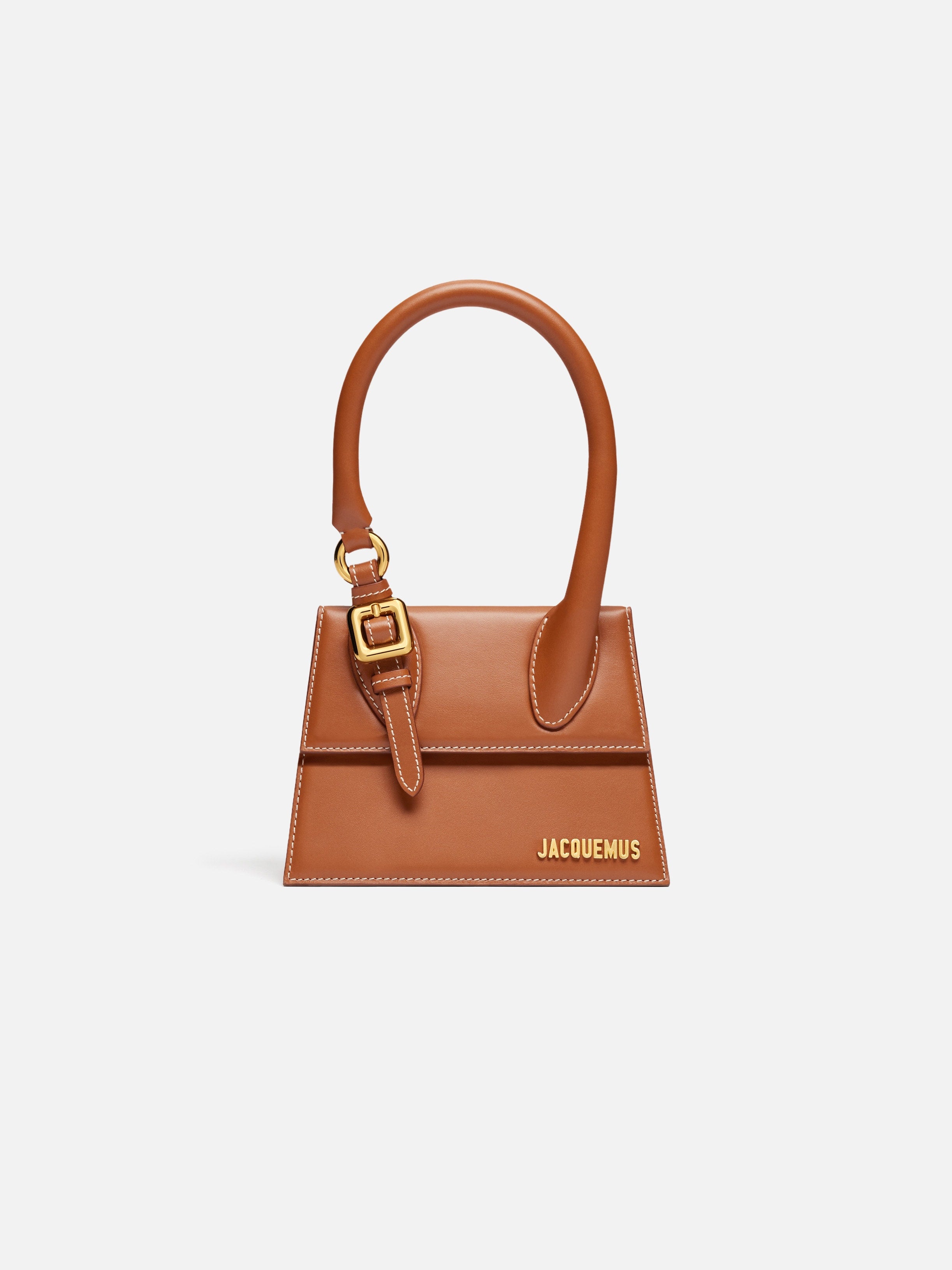 Jacquemus The Medium Chiquito With Buckle Smooth Leather Structured Bag Light Brown