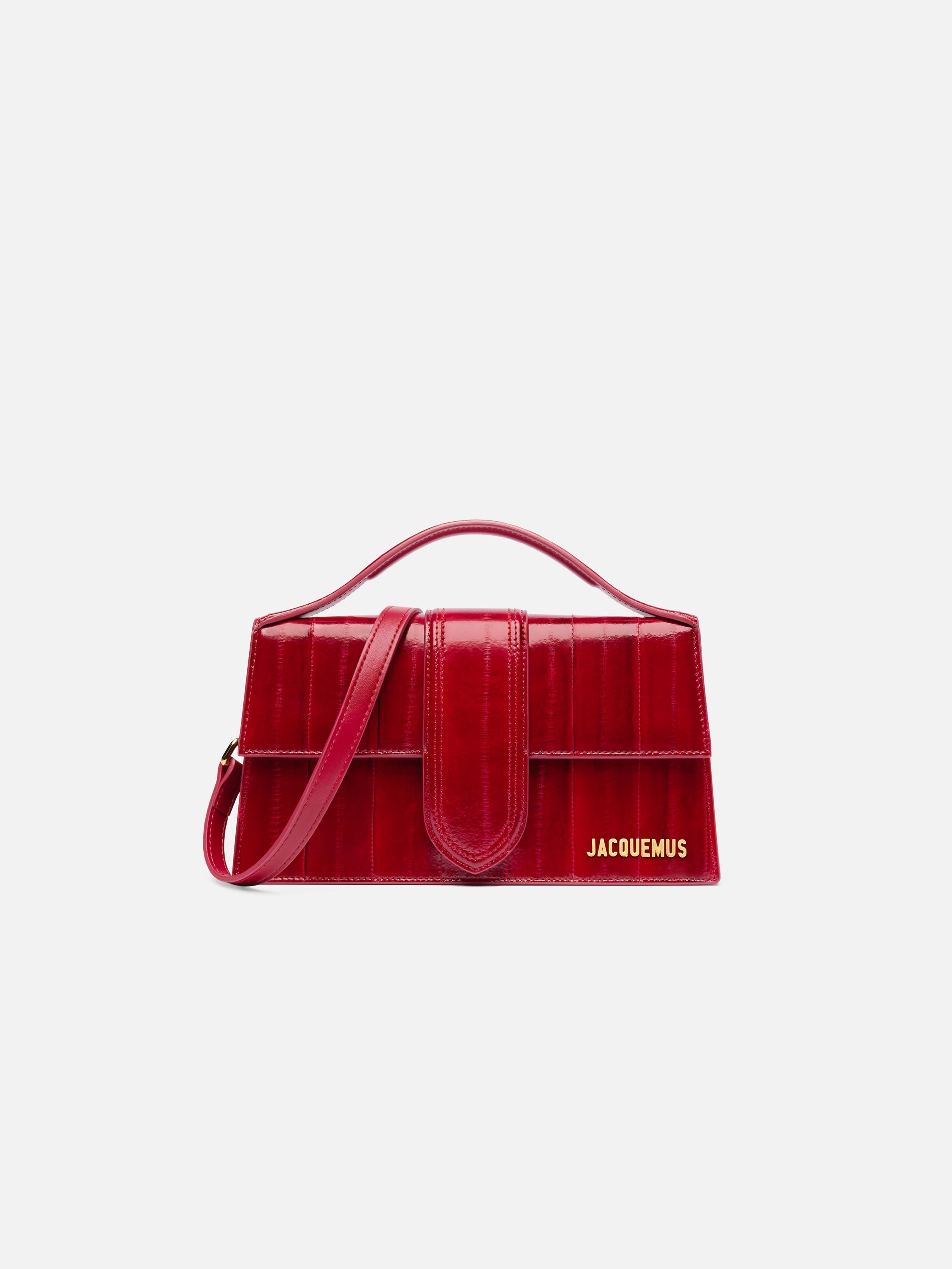 Jacquemus The Large Bambino Crossbody Flap Bag Dark Red