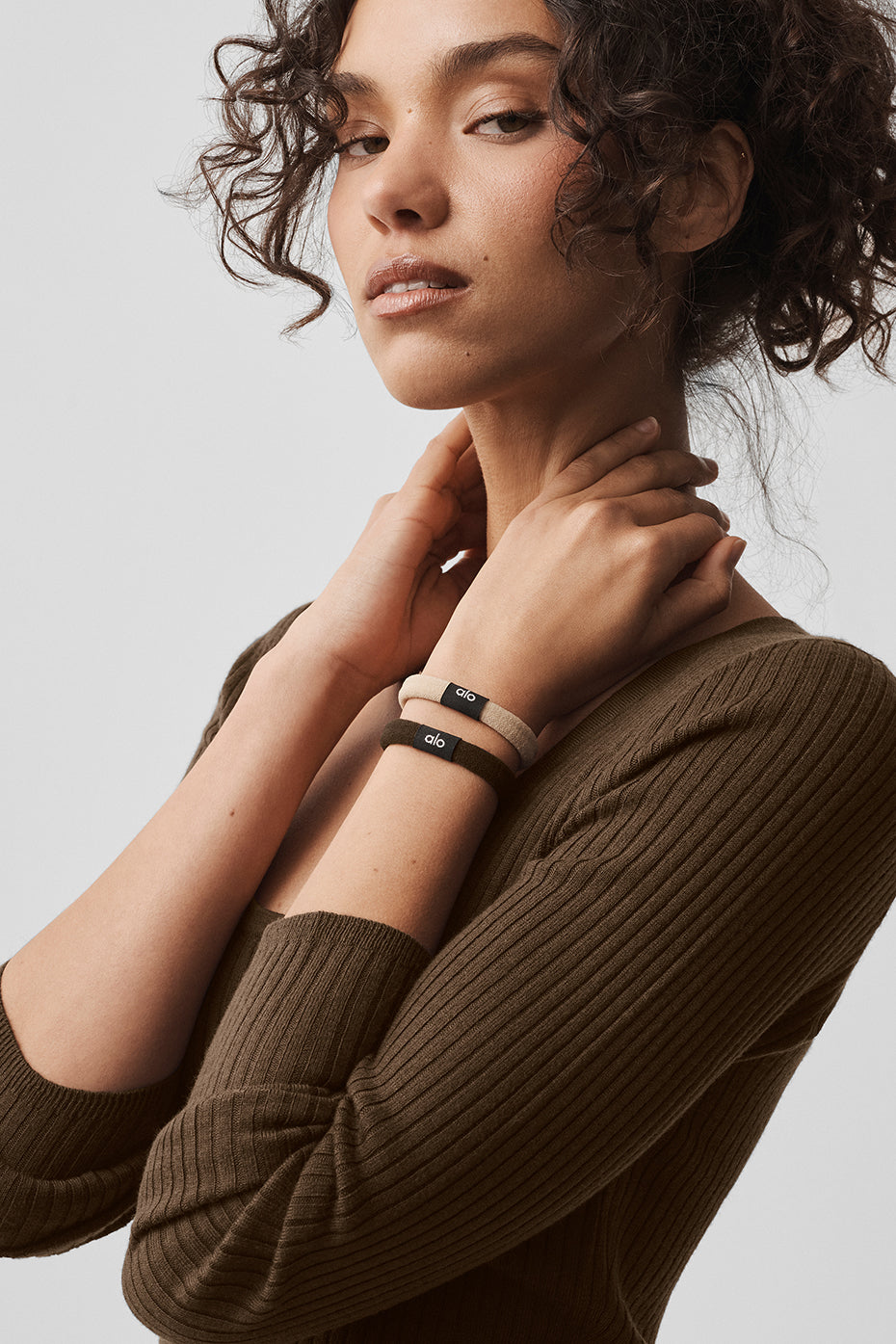 Alo Yoga Untangled Hair Tie (6-Pack) - Beige/Espresso