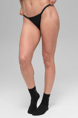 Alo Yoga Airbrush Invisible String Thong - Black
