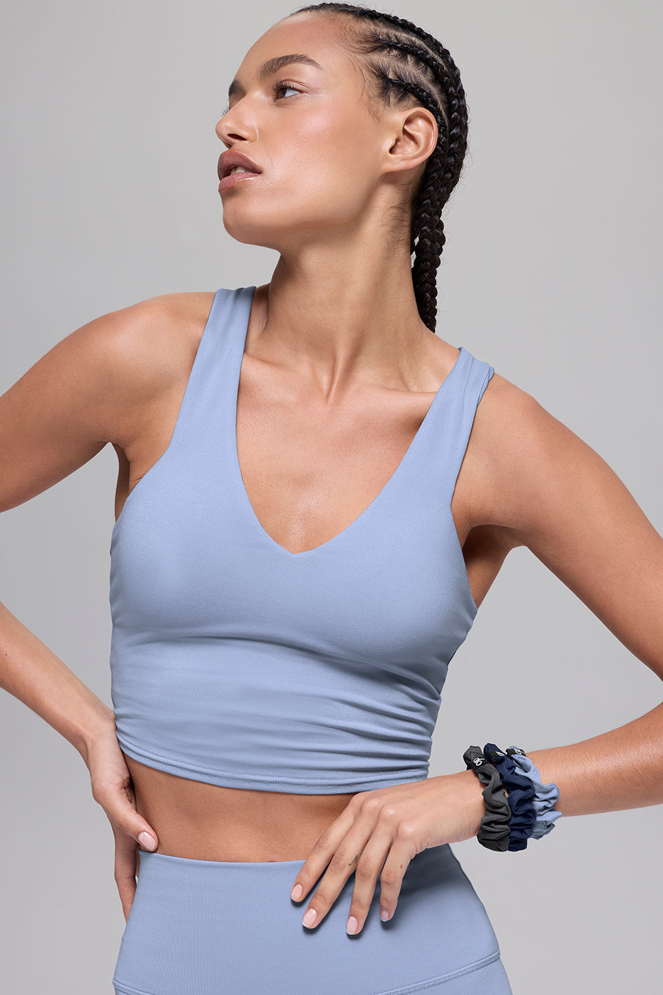 Alo Yoga Fresh Mini Scrunchie 3-Pack - Winter Frost/Navy/Anthracite