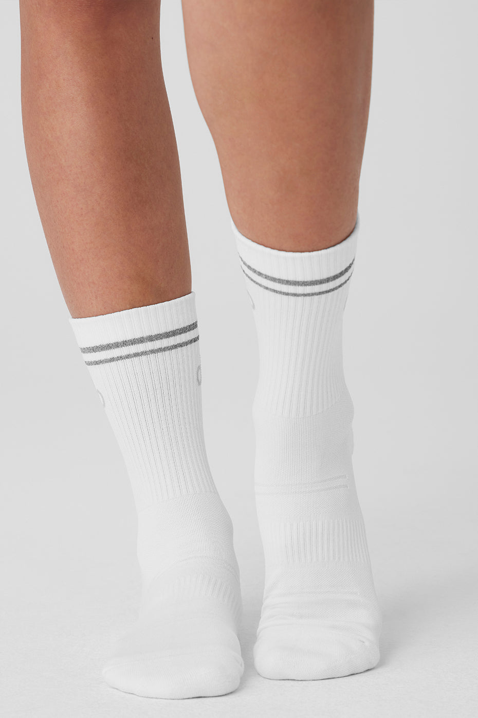 Alo Yoga Unisex Half-Crew Performance Sock - White