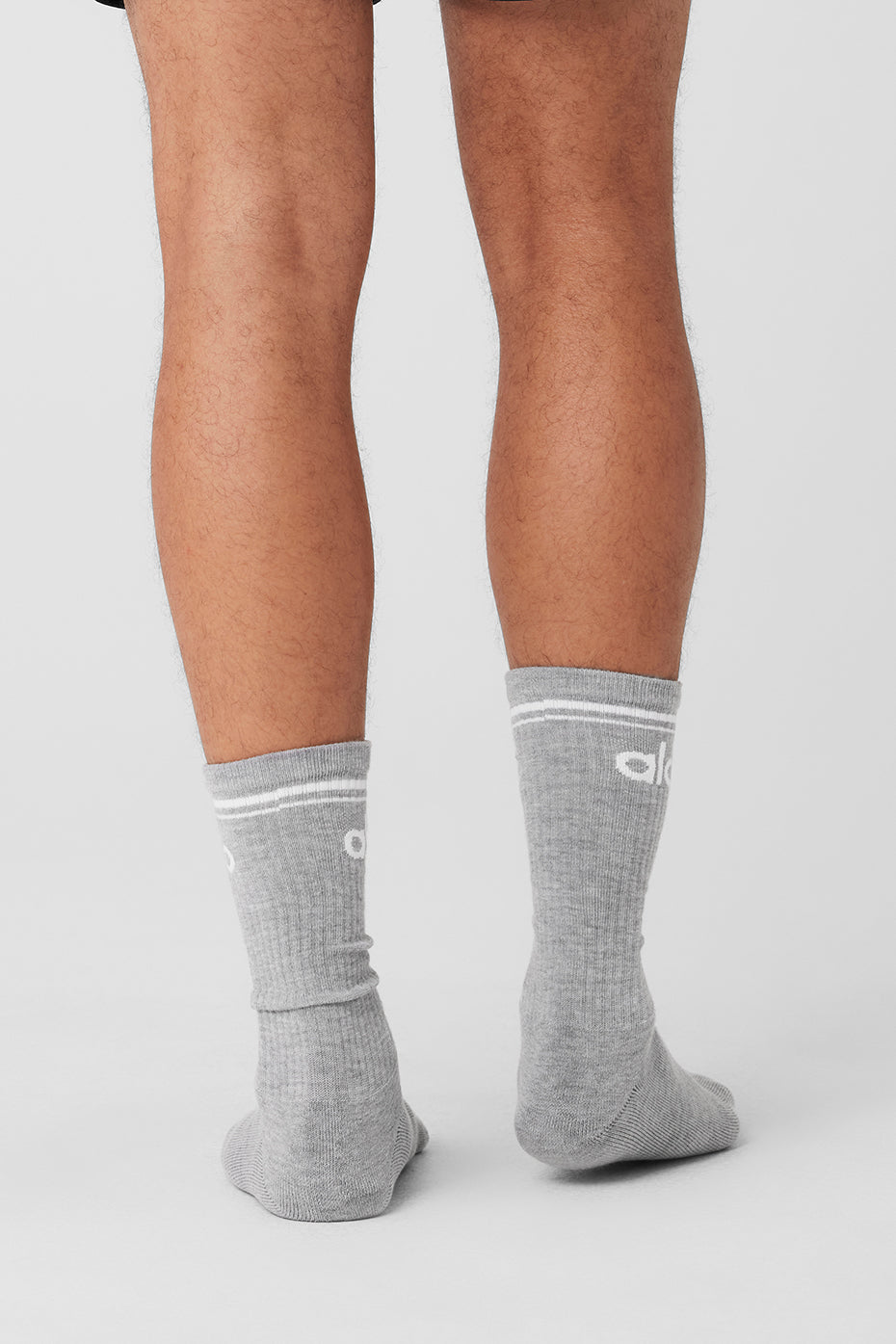 Alo Yoga Unisex Throwback Sock - Athletic Heather Grey/White
