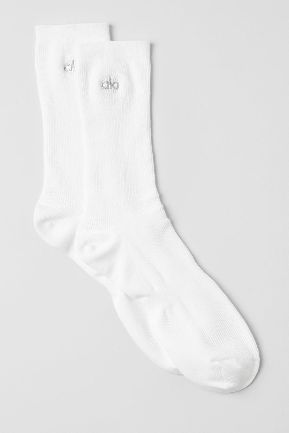 Alo Yoga Unisex Half-Crew Understated Sock - White
