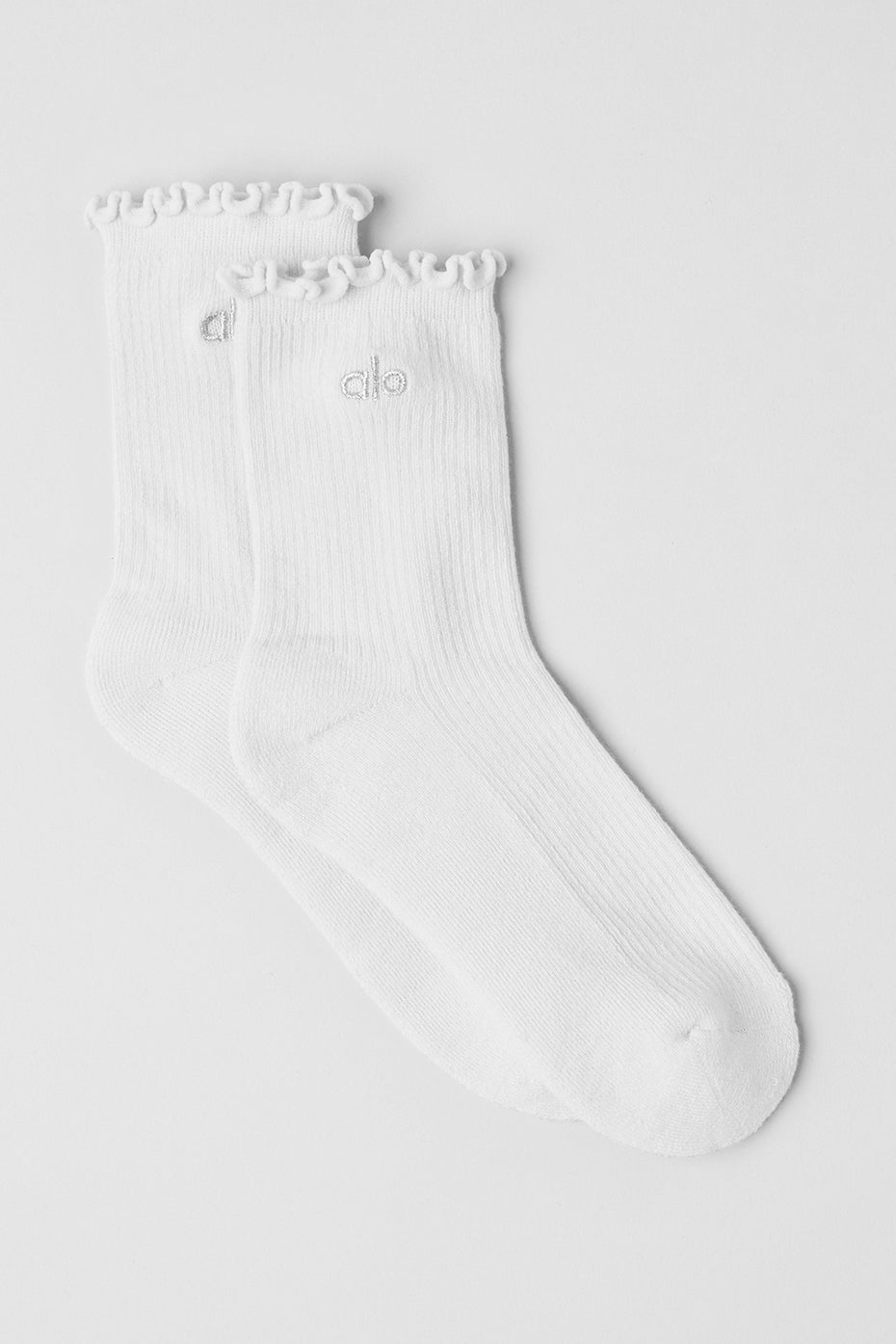 Alo Yoga Women's Lettuce Edge Sock - White