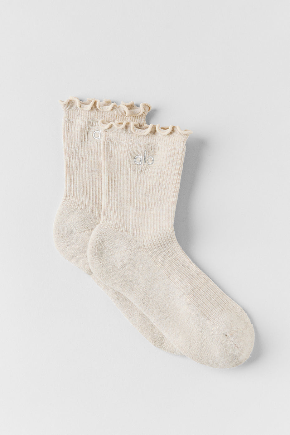 Alo Yoga Women's Lettuce Edge Sock - Oatmeal Heather