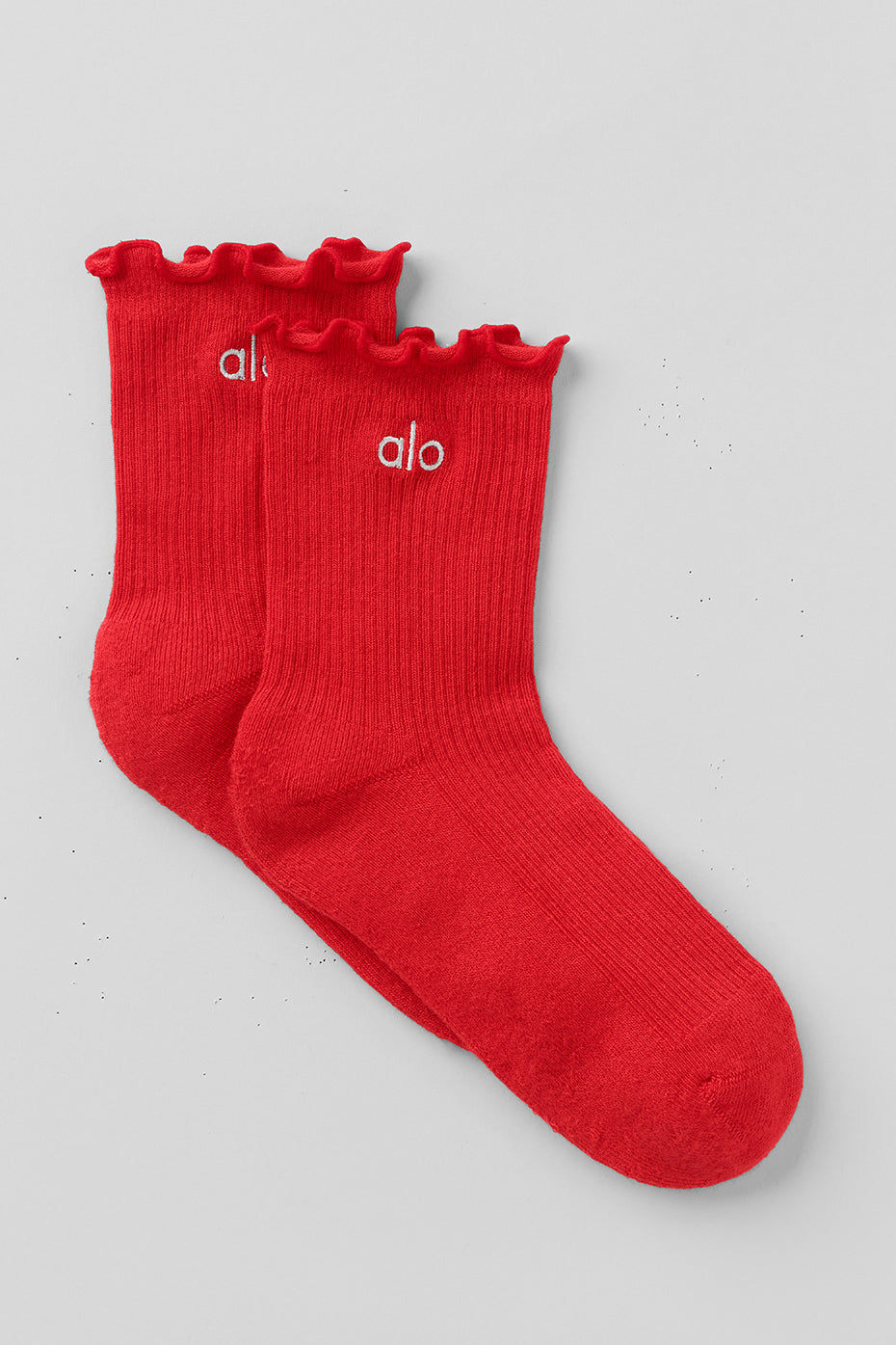 Alo Yoga Women's Lettuce Edge Sock - Bright Red