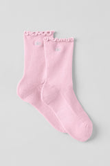 Alo Yoga Women's Lettuce Edge Sock - Pink Marshmallow
