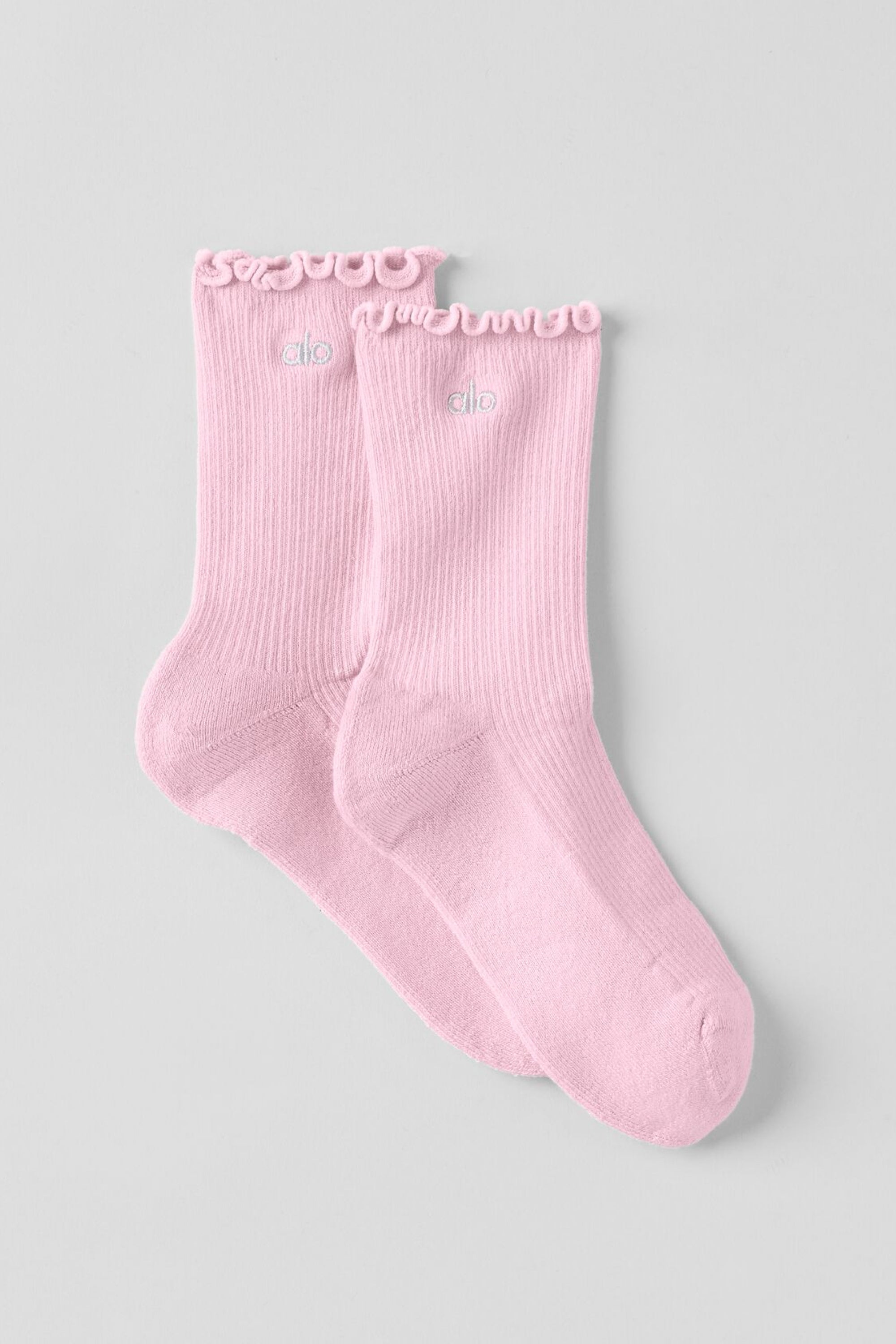 Alo Yoga Women's Lettuce Edge Sock - Pink Marshmallow