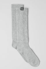 Alo Yoga Unisex Scrunch Sock - Athletic Heather Grey
