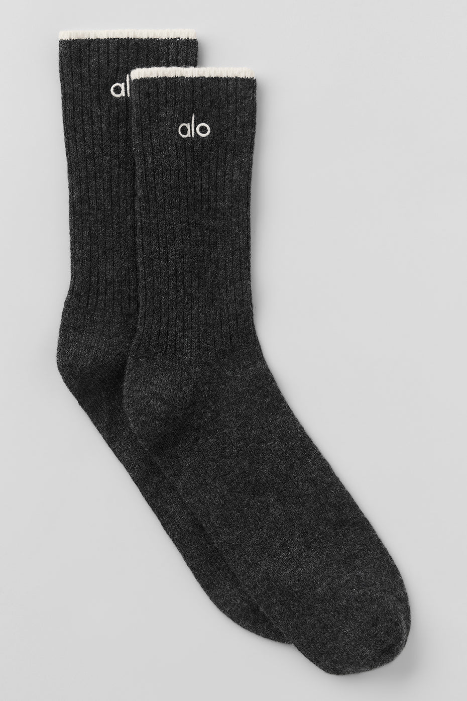 Alo Yoga Unisex Wool Cashmere Light Frosted Sock - Dark Slate Grey/Ivory