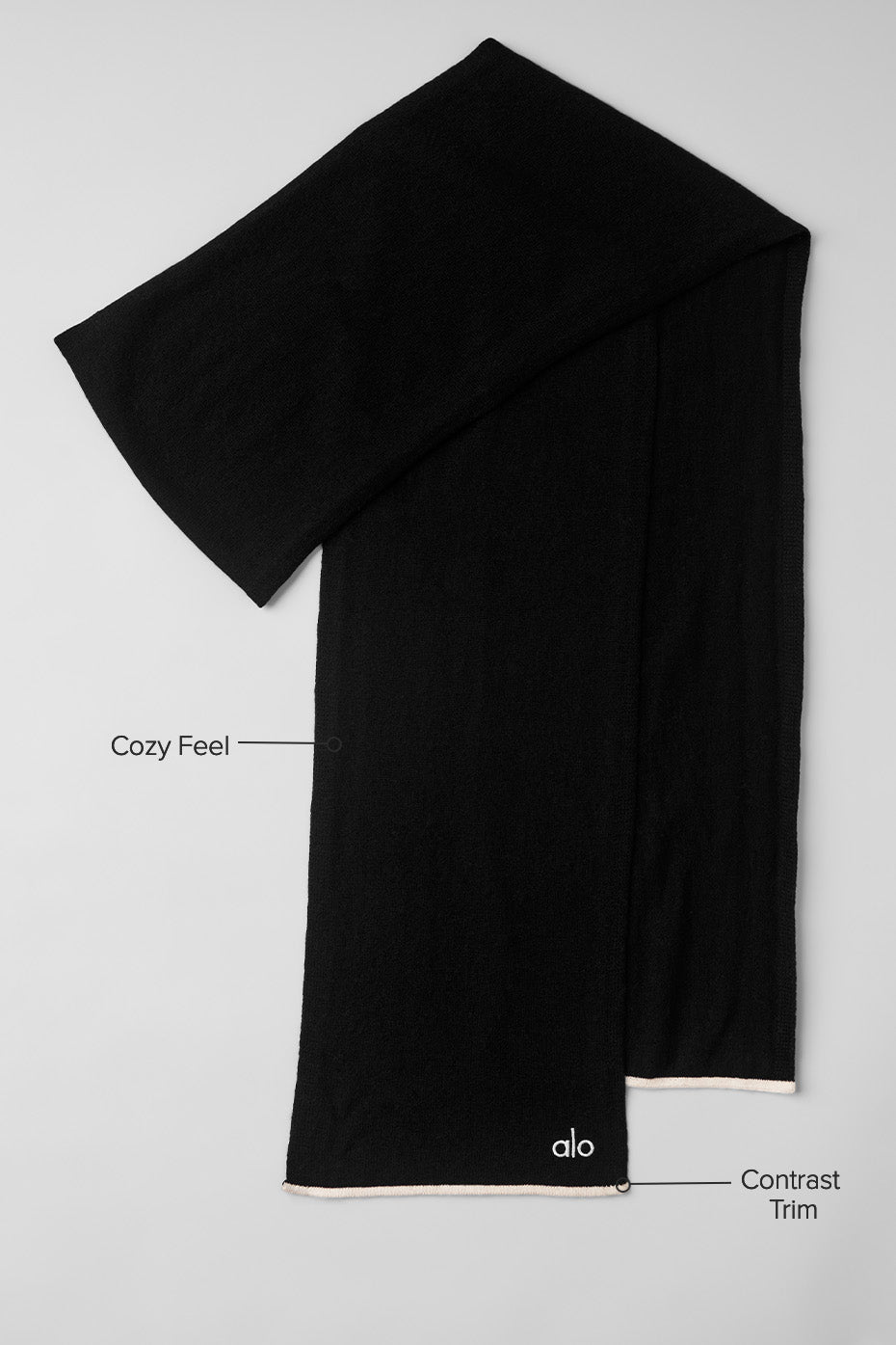 Alo Yoga Cashmere Light Frosted Scarf - Black/Ivory