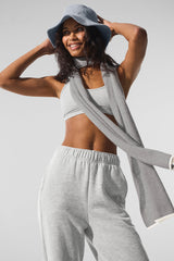 Alo Yoga Cashmere Light Frosted Scarf - Light Heather Grey/Ivory