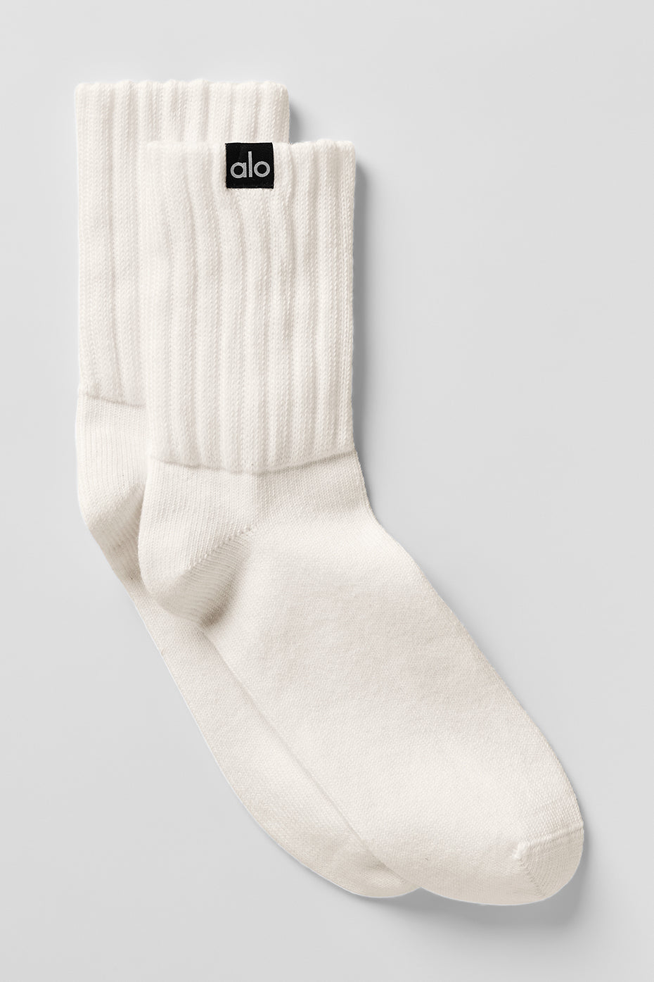 Alo Yoga Unisex Half-Crew Scrunch Sock - Ivory
