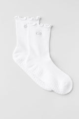 Alo Yoga Lettuce Edge Grip Sock - White