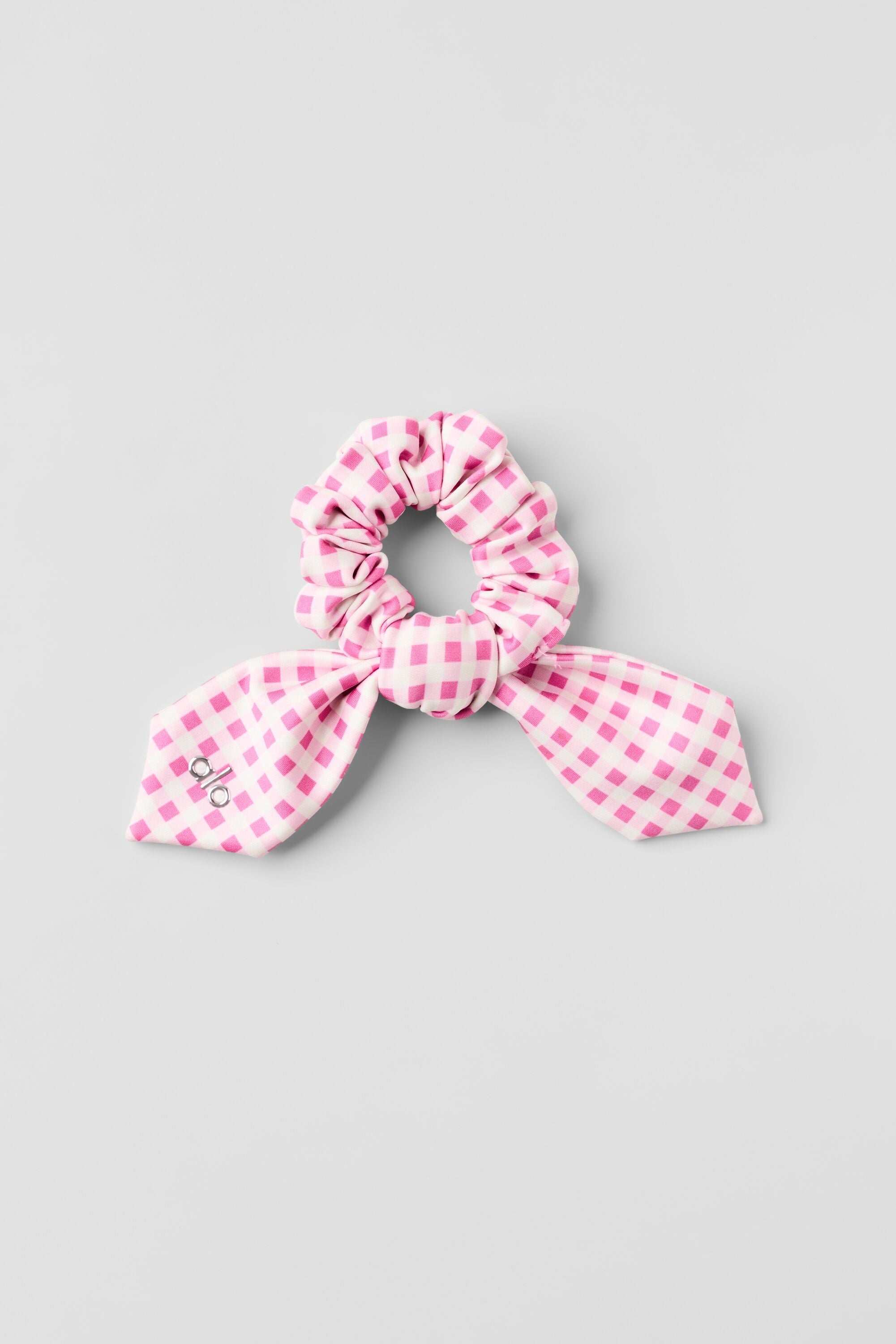 Alo Yoga Airlift Gingham Rhythm Scrunchie - Paradise Pink Gingham