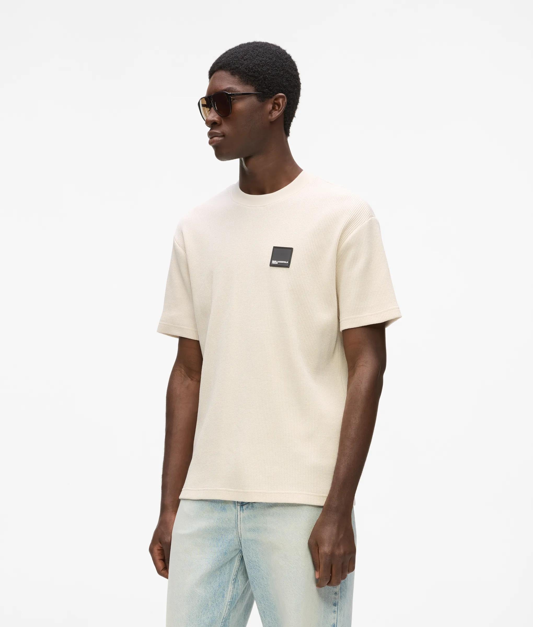 Karl Lagerfeld Waffle T-Shirt Whitecap Grey