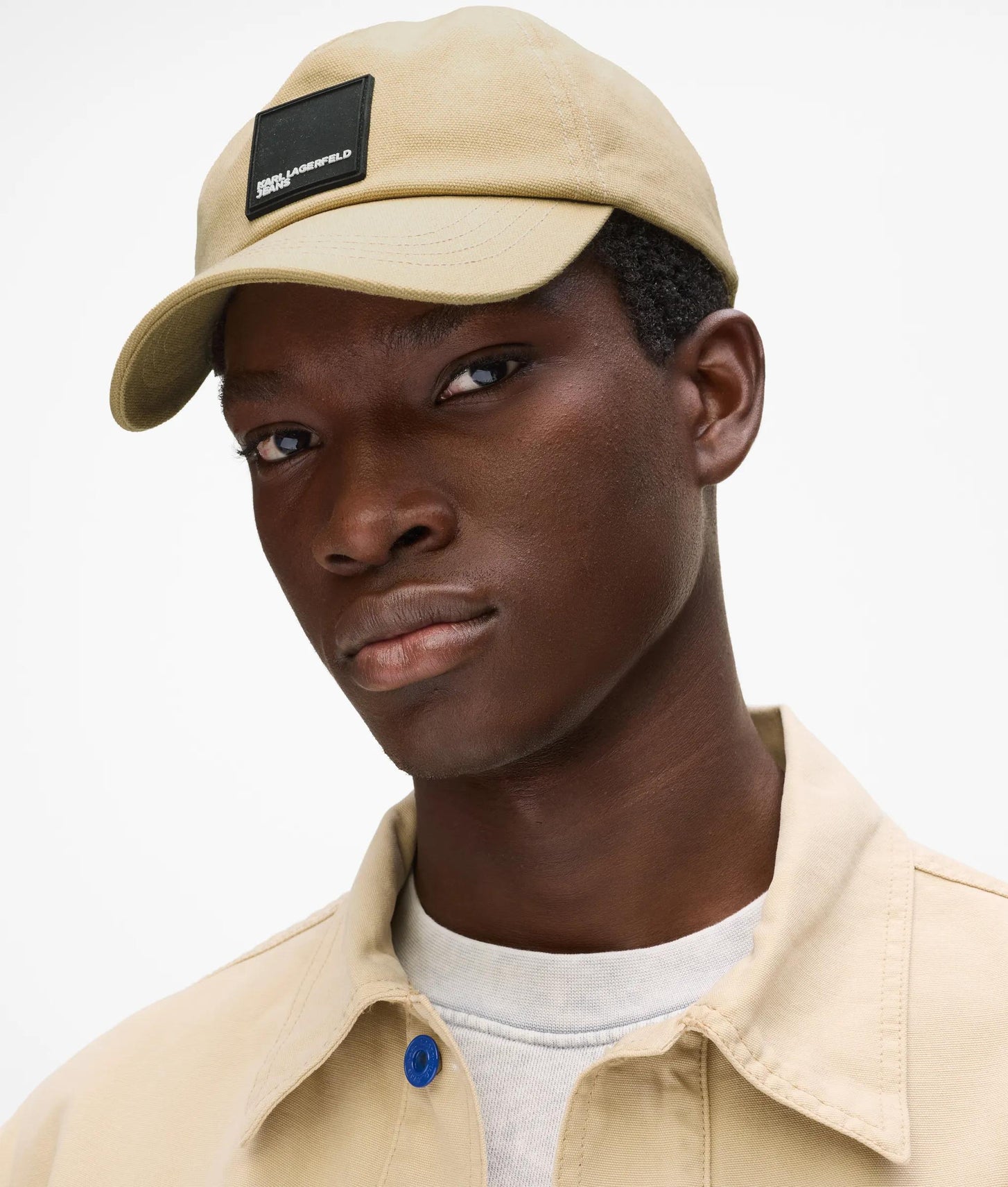 Karl Lagerfeld Logo Patch Cap Pale Khaki