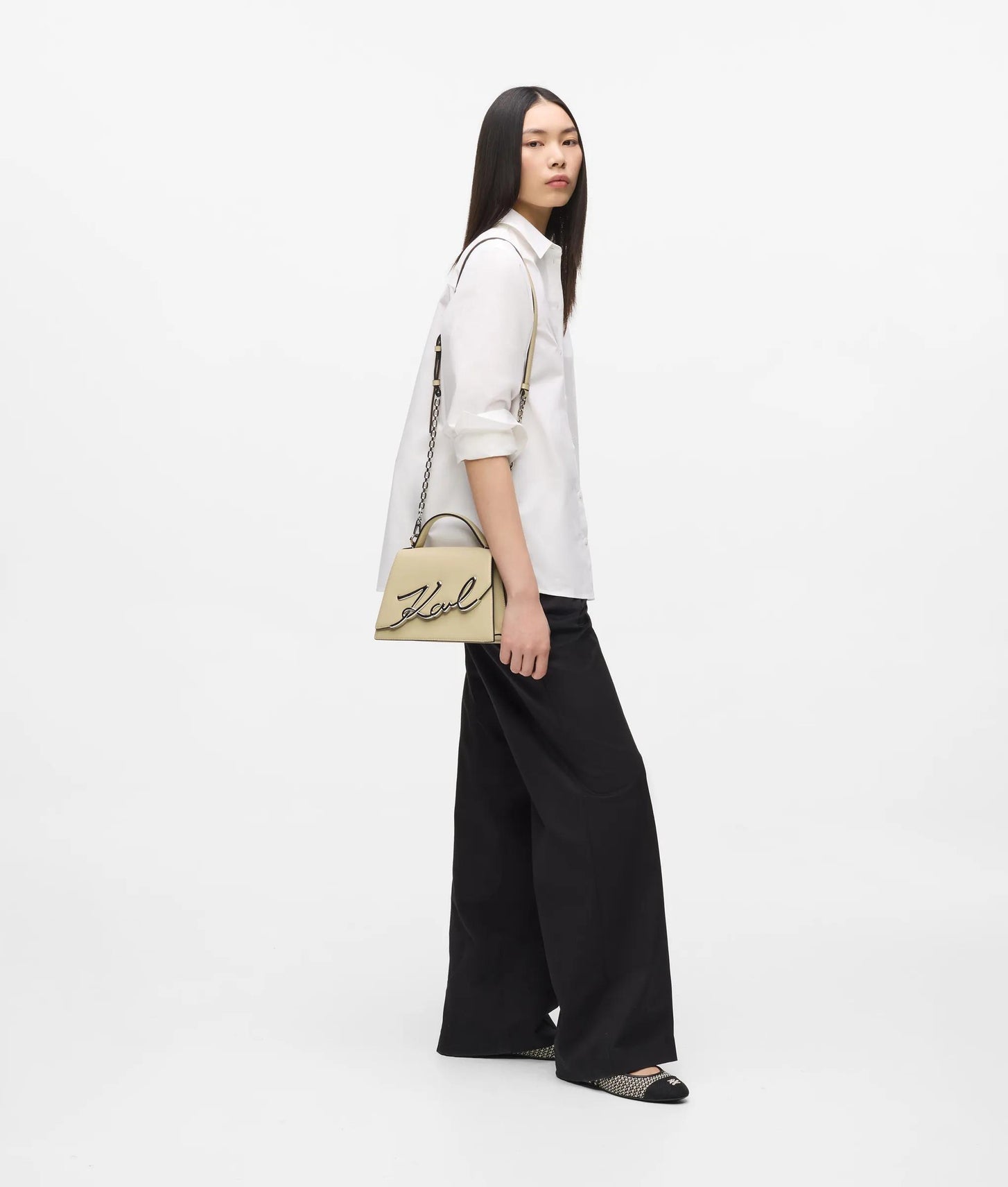 KarlLagerfeld Ksignature Medium Crossbody Bag Safari