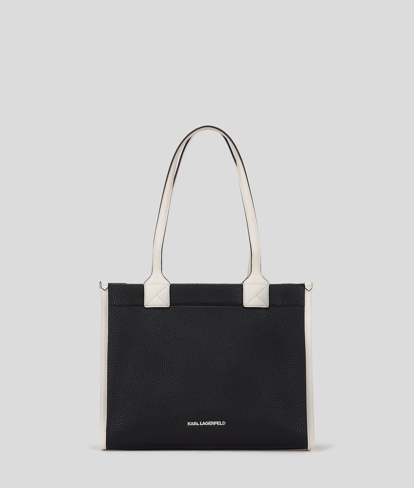 KarlLagerfeld Kskuare Grainy Medium Tote Bag Black/White