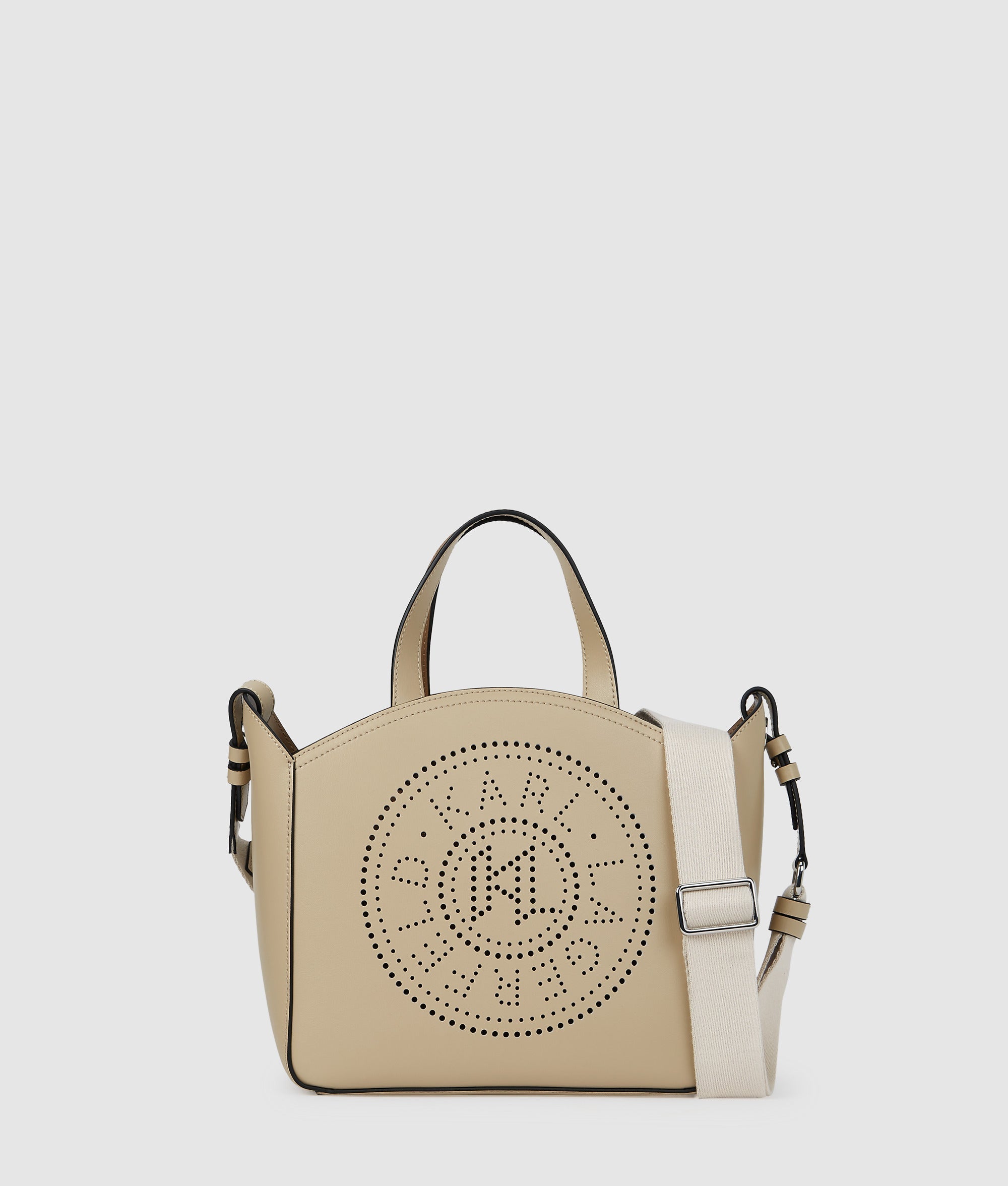 KarlLagerfeld Kcircle Perforated Small Tote Bag Safari
