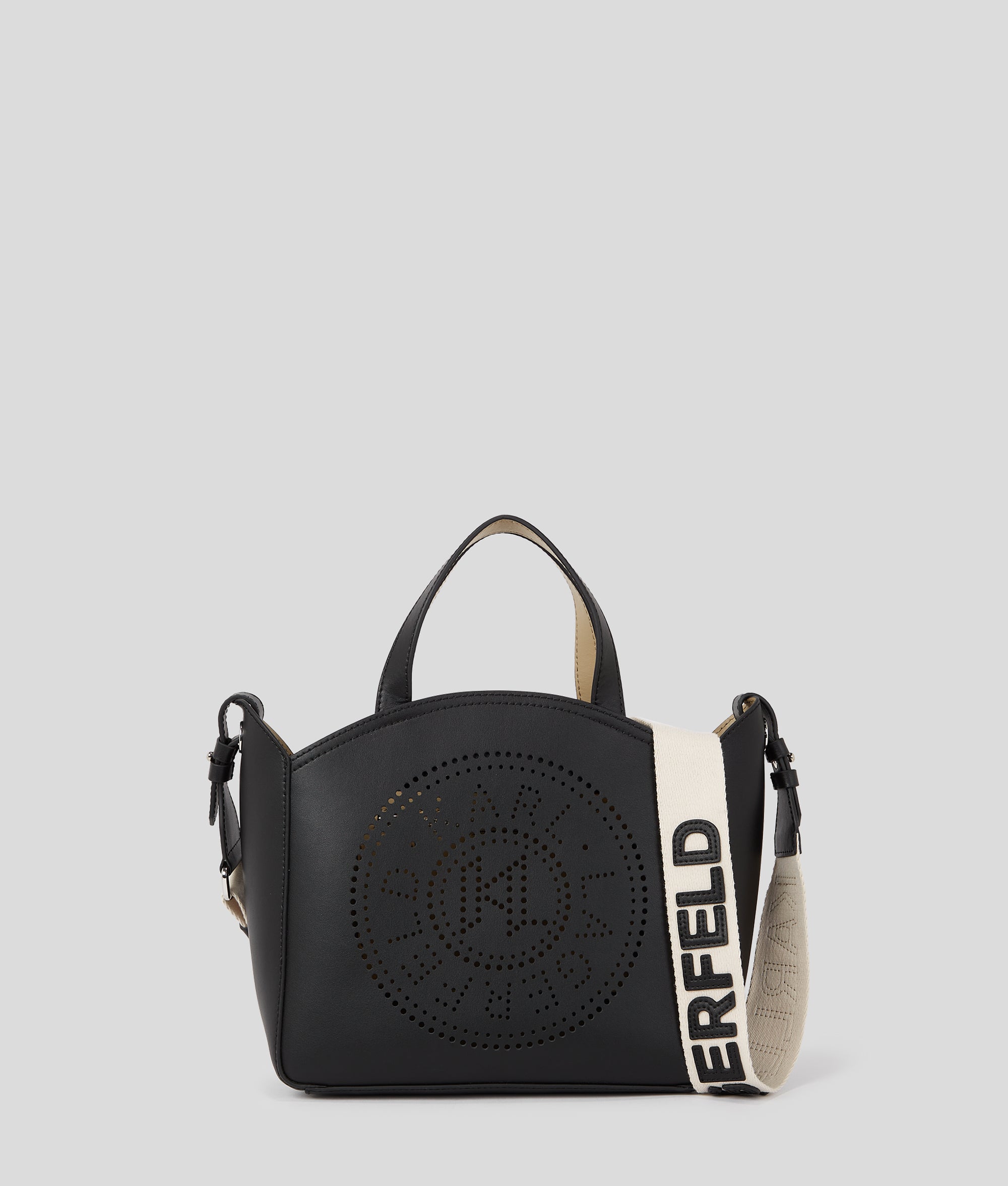 KarlLagerfeld Kcircle Perforated Small Tote Bag Black