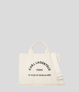 KarlLagerfeld Rue St-Guillaume Medium Square Tote Bag Natural