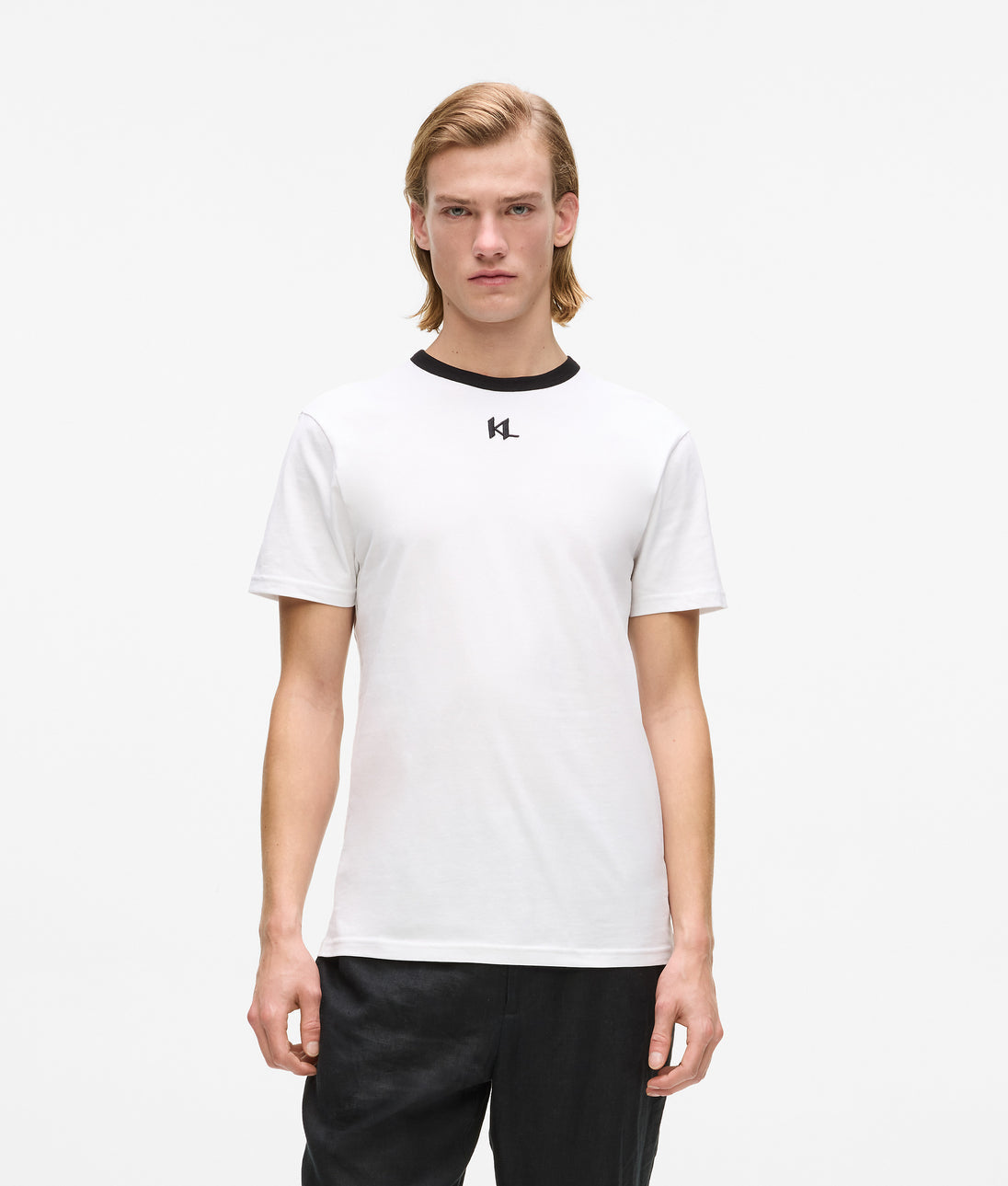 Karl Lagerfeld Short-Sleeved All-Over-Print Shirt Black